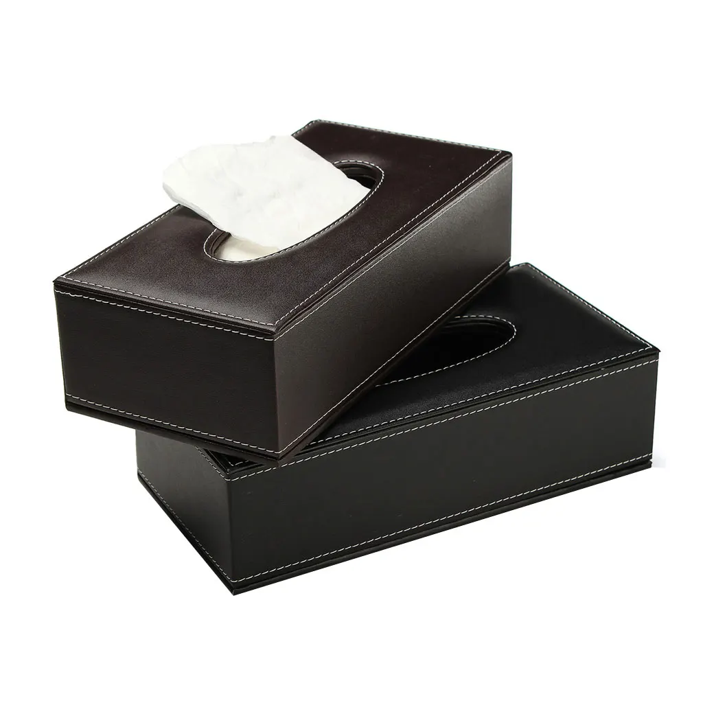 PU Leather Tissue Box Cover Napkin Toilet Paper Holder Case Home Car Tissue Box Holder