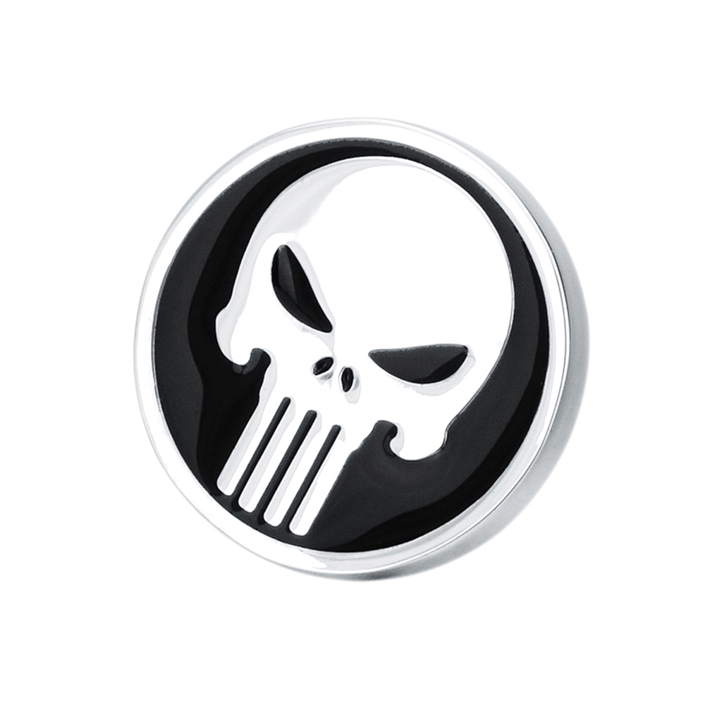 Brass Plated Round Shape Punisher Symbol Brooch Comic Movie Theme Lapel Pin