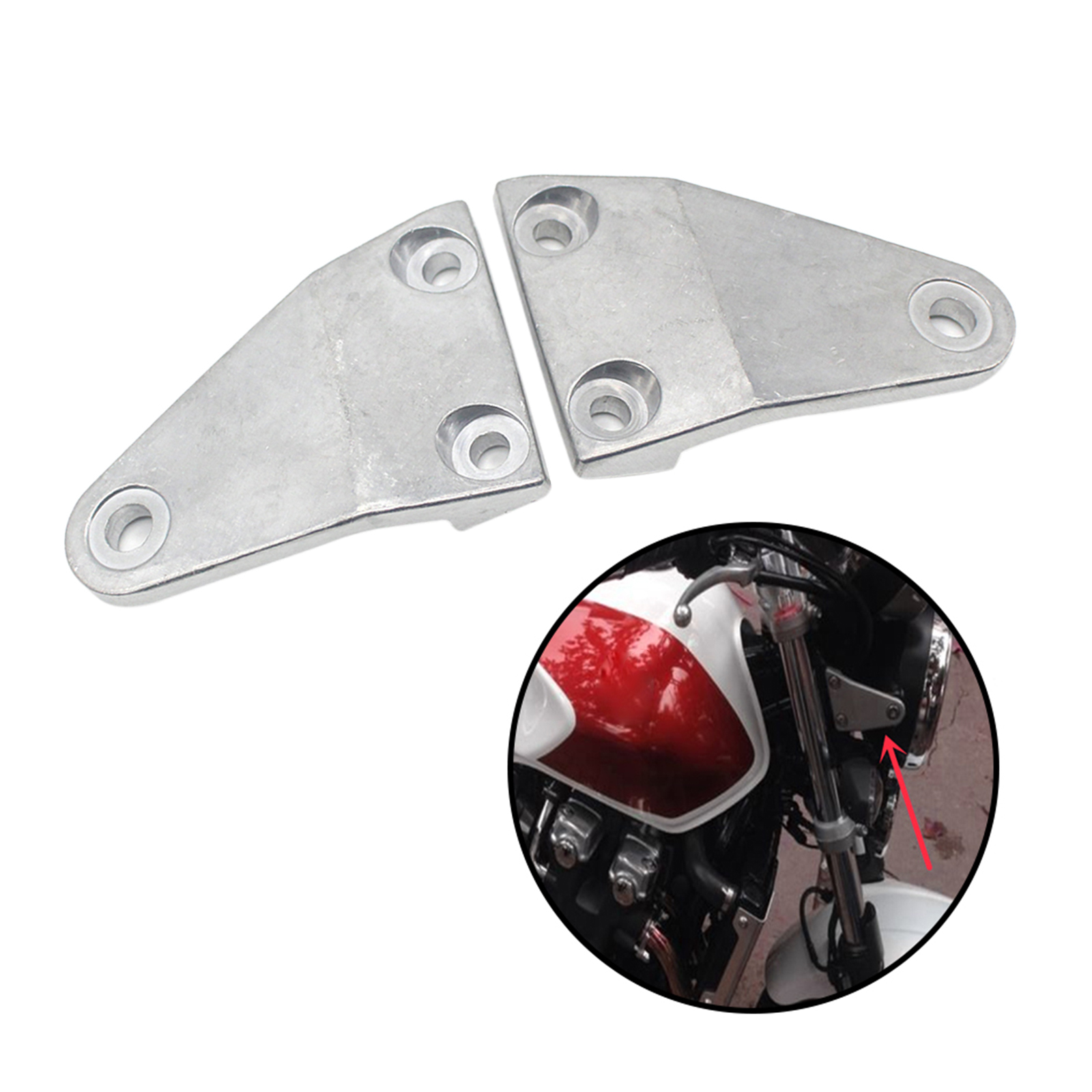 Motorcycles Aluminum Headlight Lamp Mount Bracket headlamp fixed frame Replacement for Honda CB1300/CB400 Racer Silver