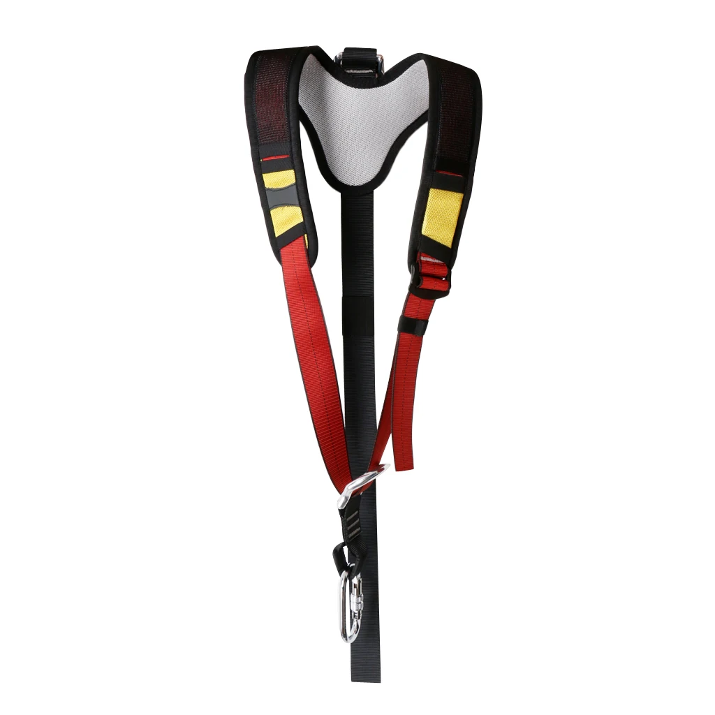 Universal Rock Climbing Arborist Shoulder Strap with Carabiner for Sit Harness - Caving Rock Climbing Rappelling Equip