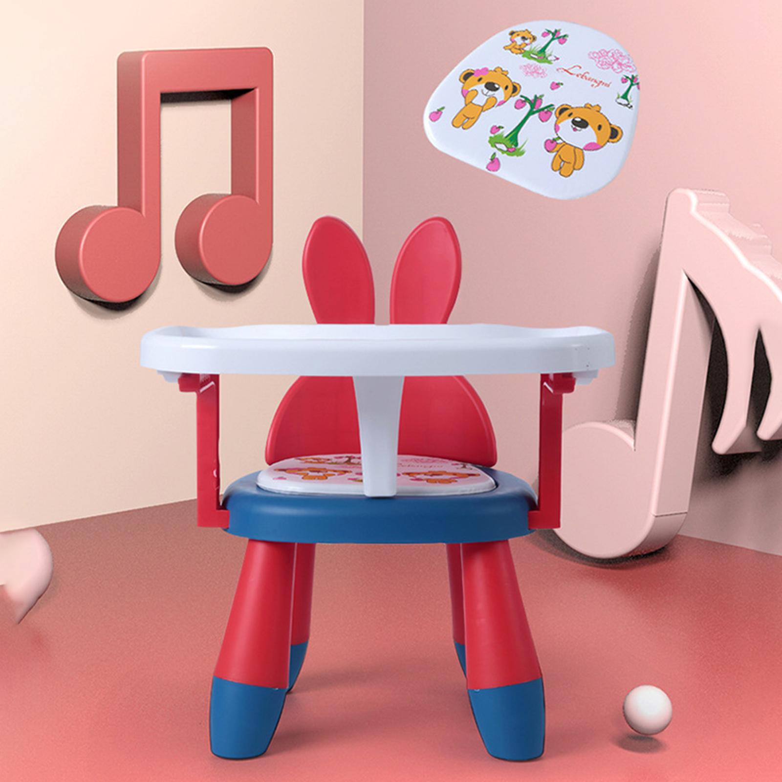 Baby Feeding Chair Sounding Seat with Removable Tray Antiskid Dining Table Foot Stool for Toddler Garden Outdoor Lawn Chair