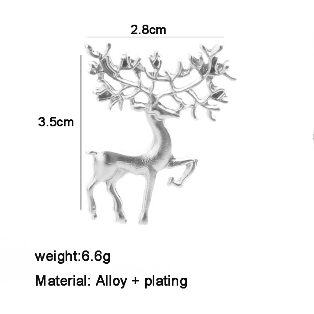 Fashion Christmas Reindeer Elk Head Brooch Pin Boutonniere Charms Corsage