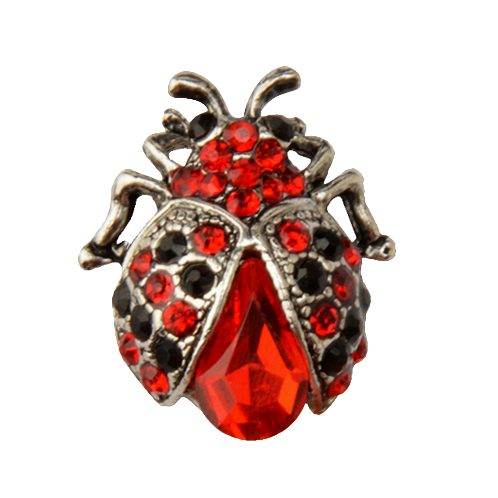 Vintage LadyBird Brooch  Pin Zinc Alloy Women Accessories Beetles Red