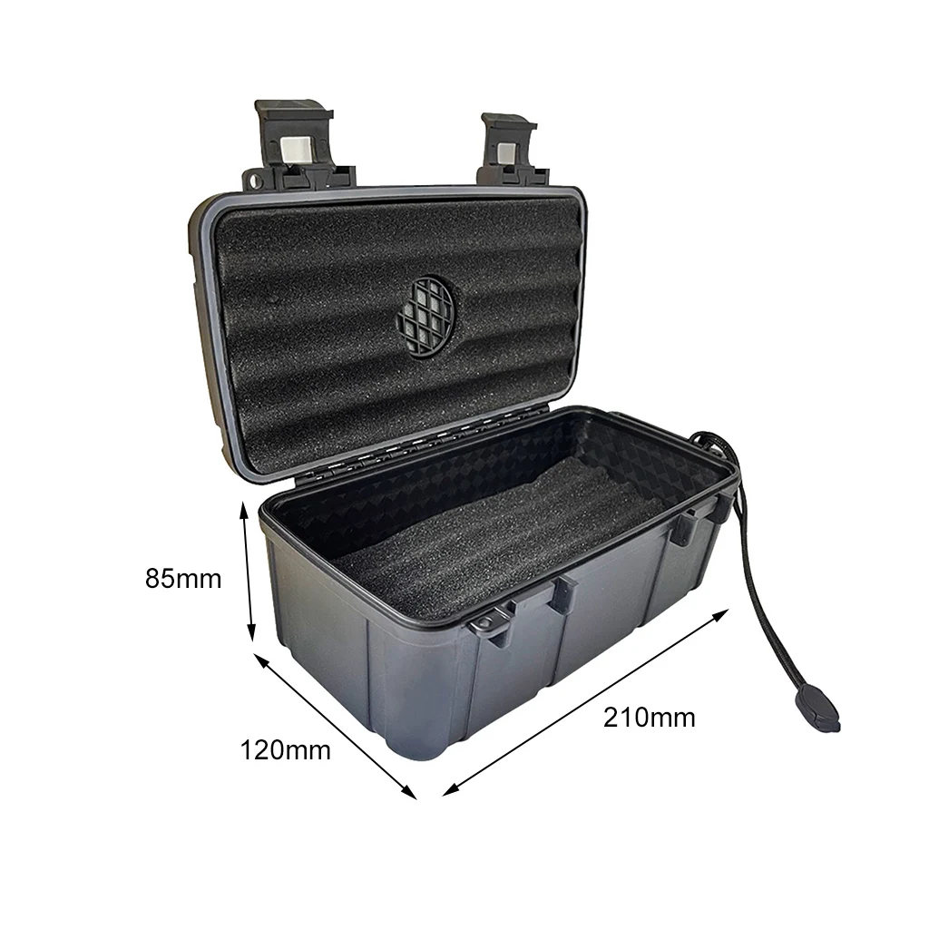 Cigar Travel Carrying Case, Holds 10 Cigars, Watertight, Crushproof, Black
