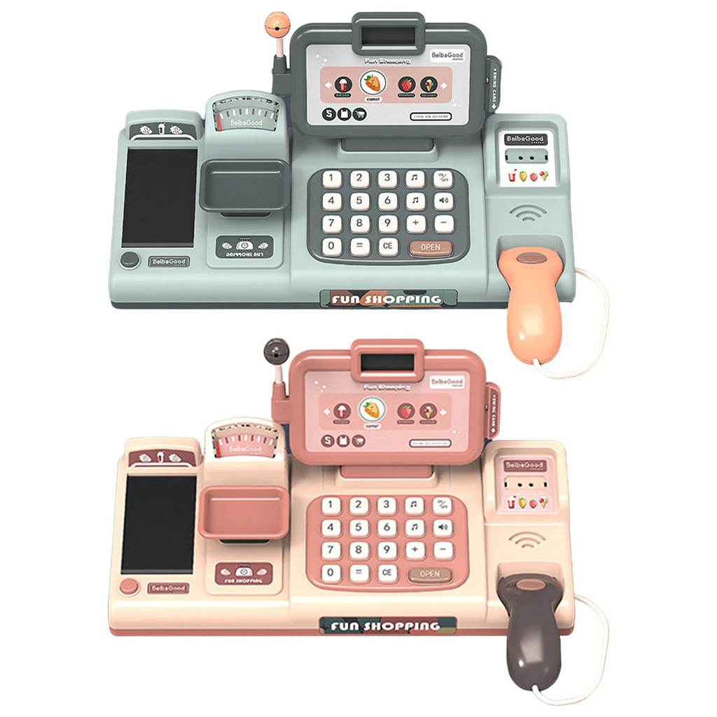 Cash Register Pretend Play Toy Interactive Toy Cash Register Pretend Play Supermarket Cashier Toy for Kids Unisex Children