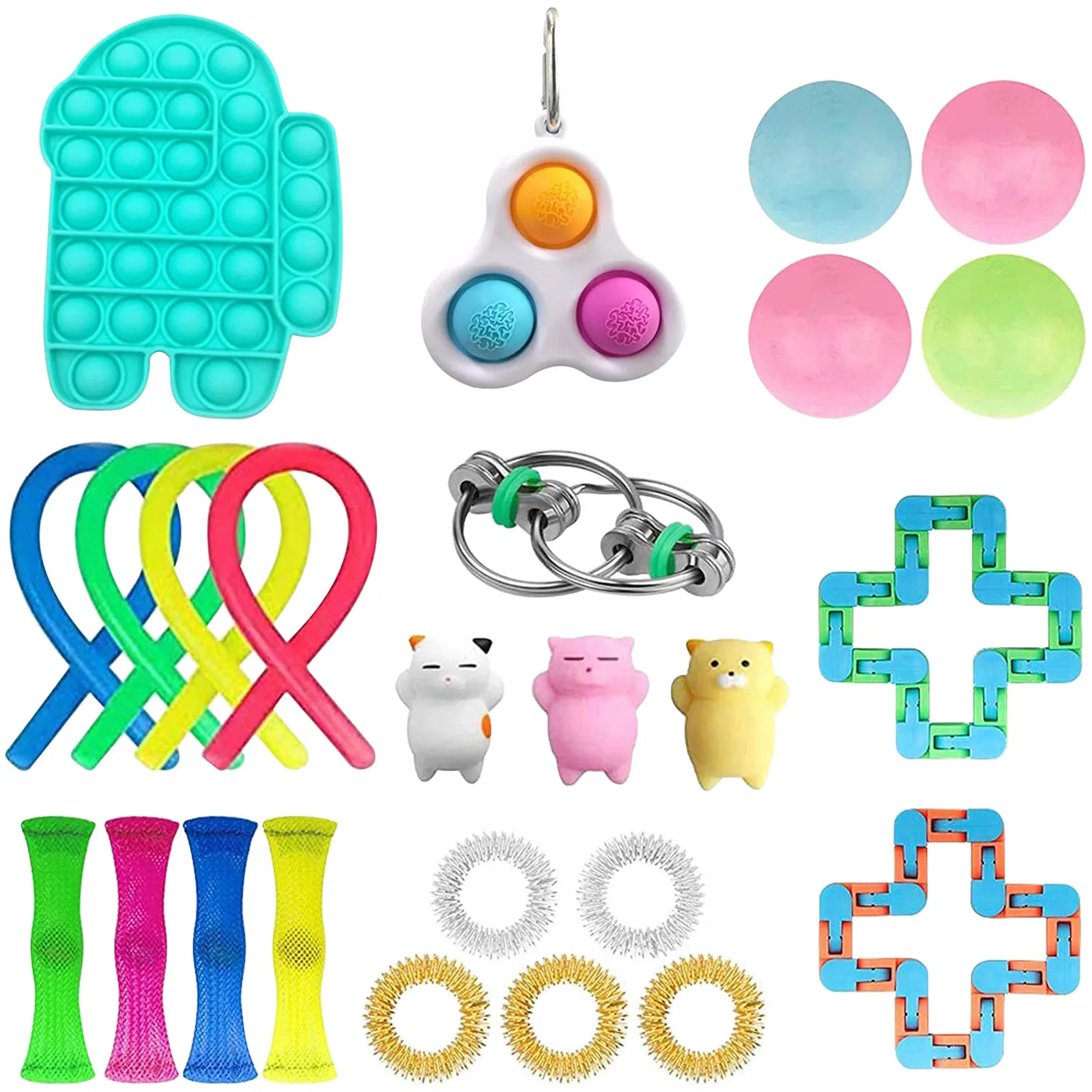 5-100Pack Fidget Toys Set Toy Simple Dimple Cube tOY Tools Bundle Stress Relief 