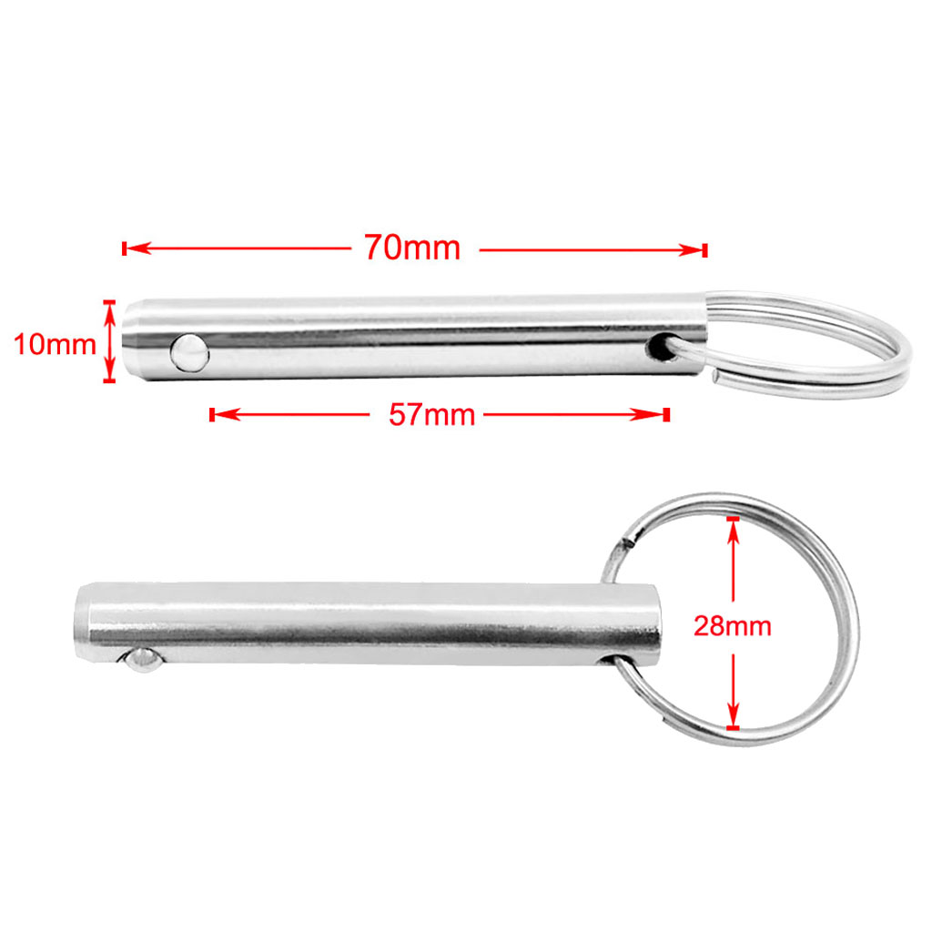 10mm X 70mm 316 Stainless Steel Boat Top Quick Release Pull  Detent Pin
