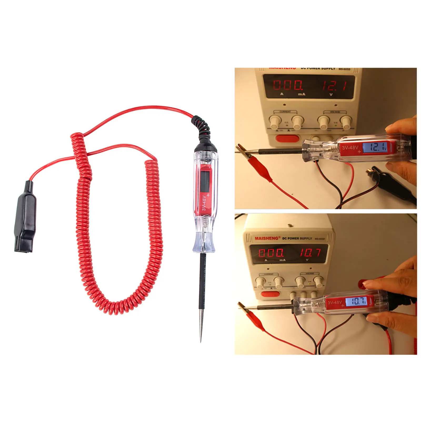 3-48V Car Truck Digital LCD Circuit Tester Wire Car Circuit Line Test Pen Voltage Meter & Lamp Probe Diagnostic Tool