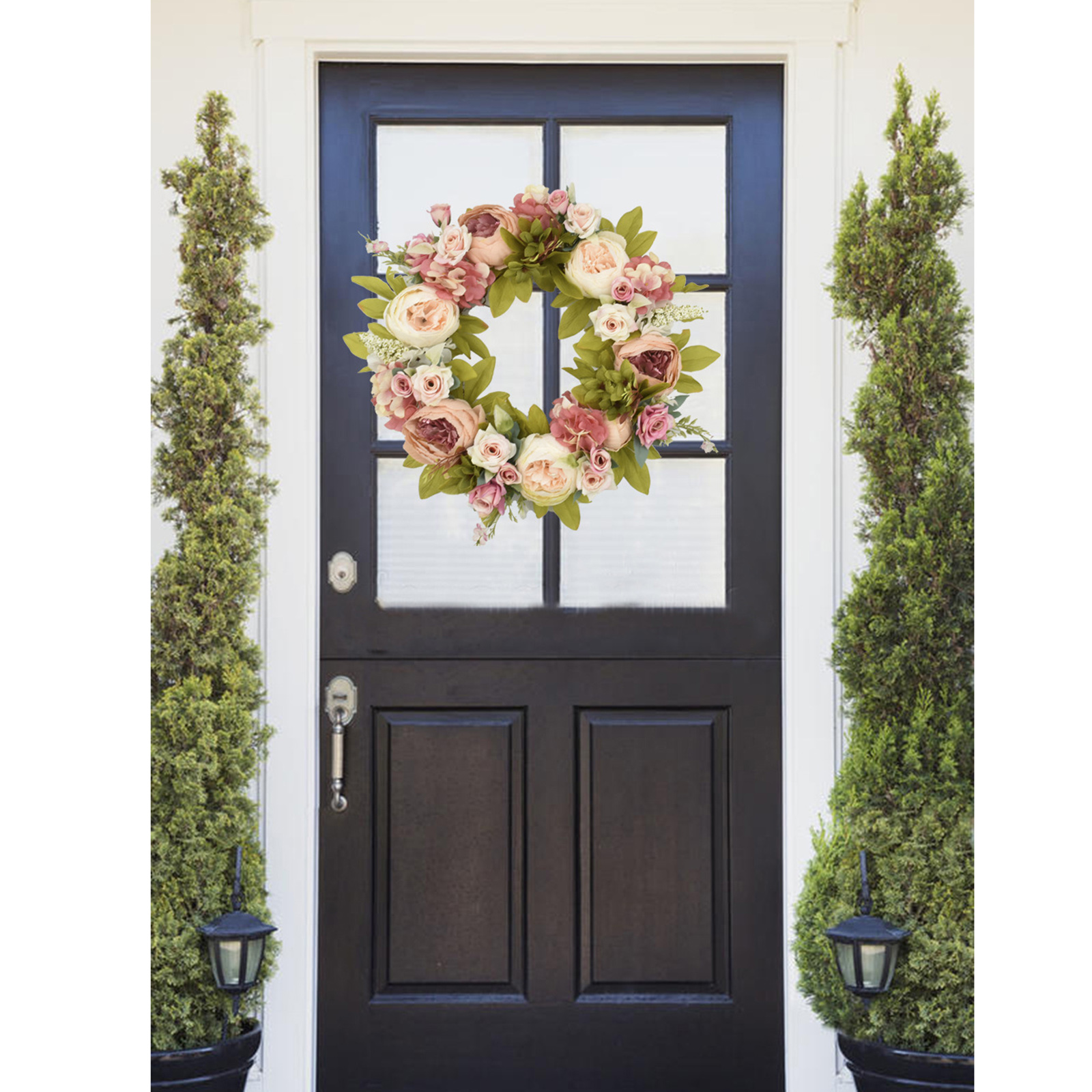 Simulated Garland Rattan Ring Decoration Photography Props Wedding Wreath Flower Home Door Decoration