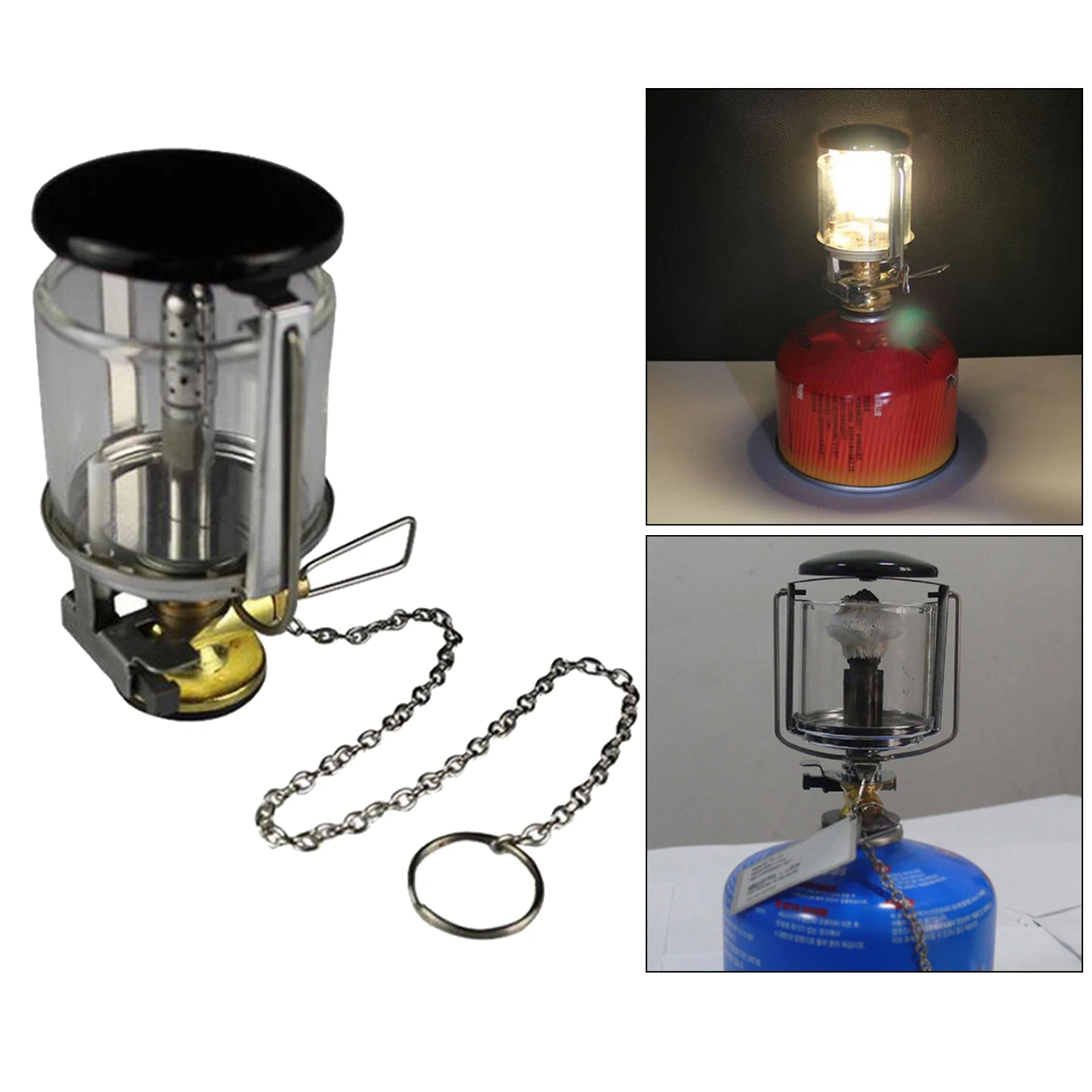 Mini Gas Lantern Fuel Lamp Adjustable Tent Light Trekking Torch Heater Stove