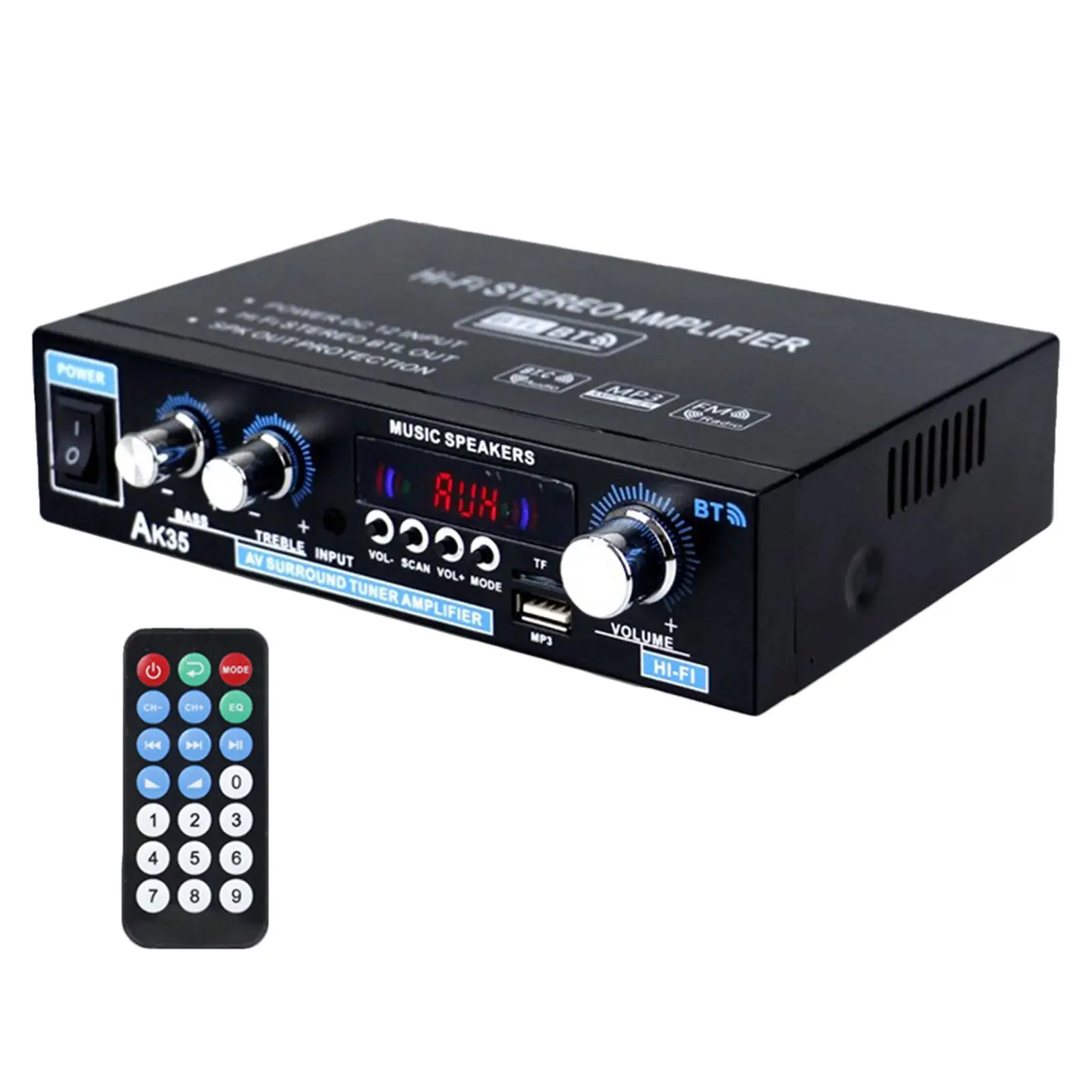 Mini AK35 90W + 90W Audio Power Amplifier Receiver Music Player for Car DVD