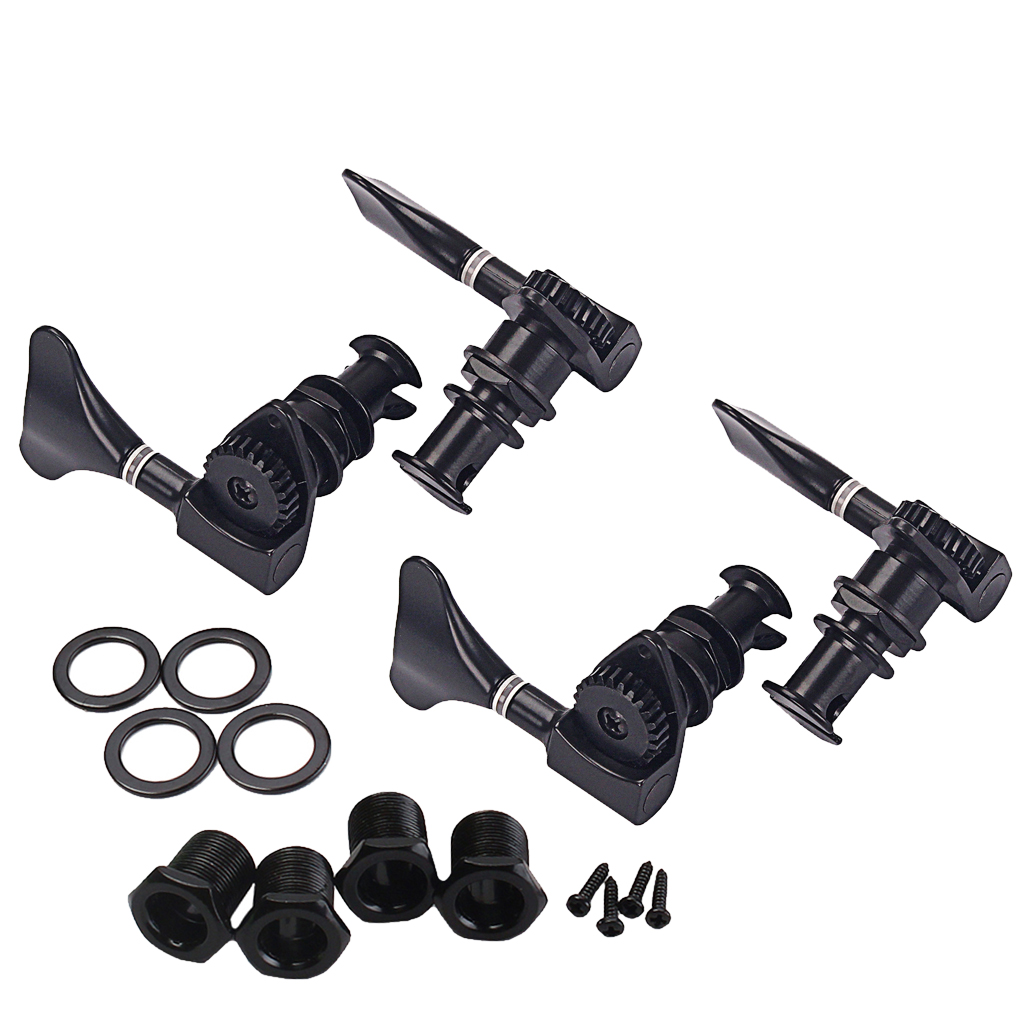 Metal 2R2L Ukulele Tuning Pegs Tuners 1:24 Gear Ratio For Ukulele Guitar