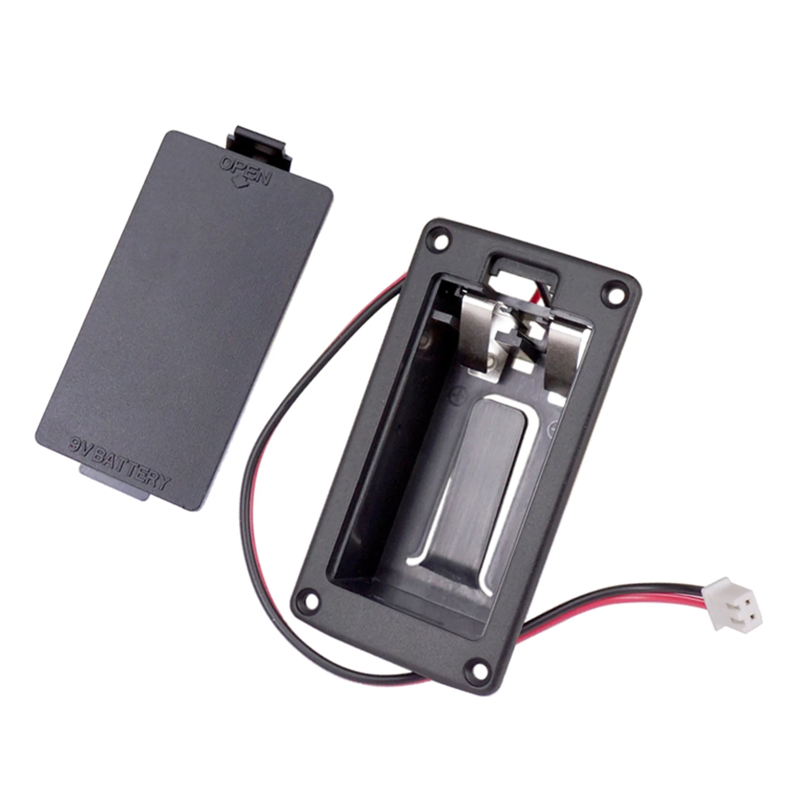 9V Battery Holder Case Box w/Wire Compartment Cover for Guitar Bass Ukulele 
