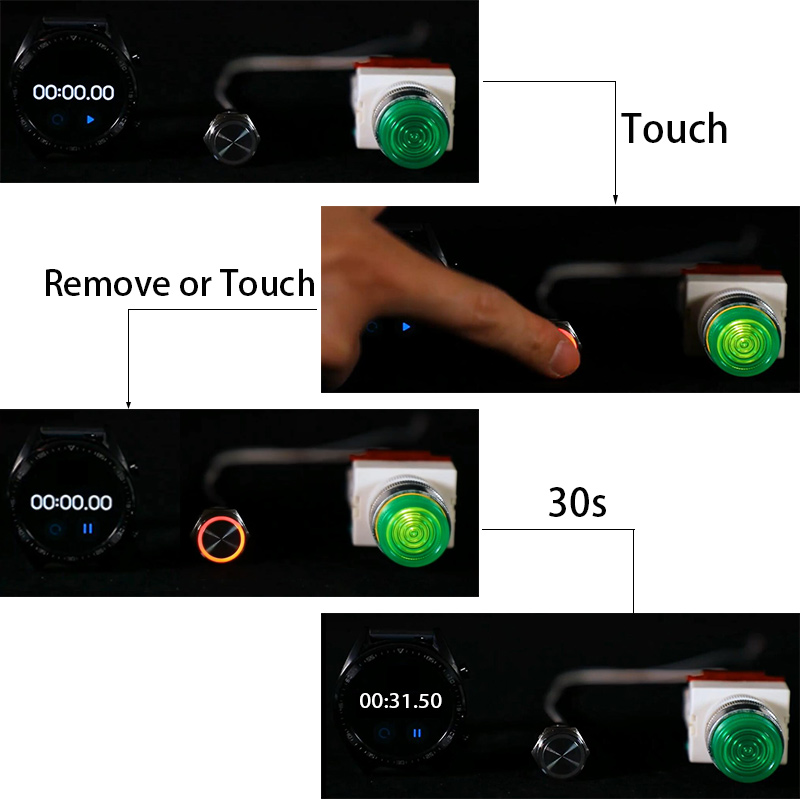 botão de indução momentânea, em off interruptores,