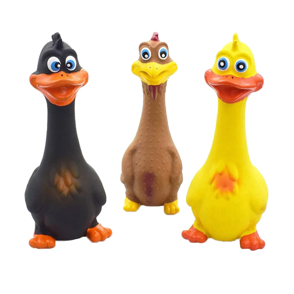 Screaming Chicken Ducks Hot Sell Pets Dog Cats Toys Squeeze Squeaky Sound Funny Toy Safety Rubber For Dogs Puppy Chew Toys