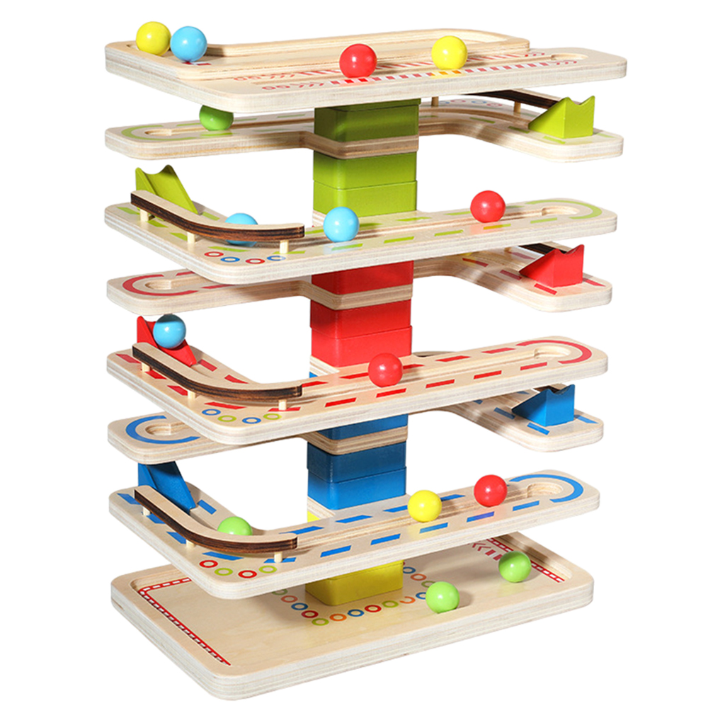 Race Ball Ramp Track,Toddler Toys, Montessori Stem Educational Cars Toys for 1 2 3 Years Old Boy and Girl, Great Gift