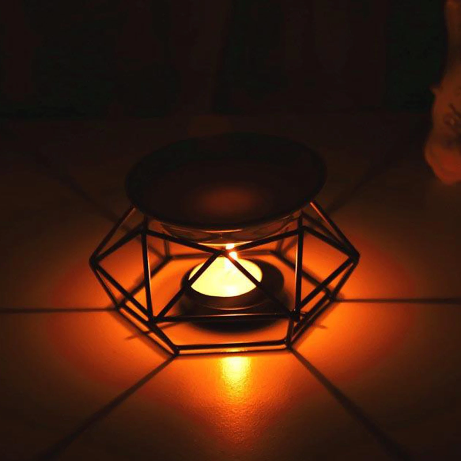 Iron Tea Light Candle Holder  Aromatherapy Essential Oil Burner