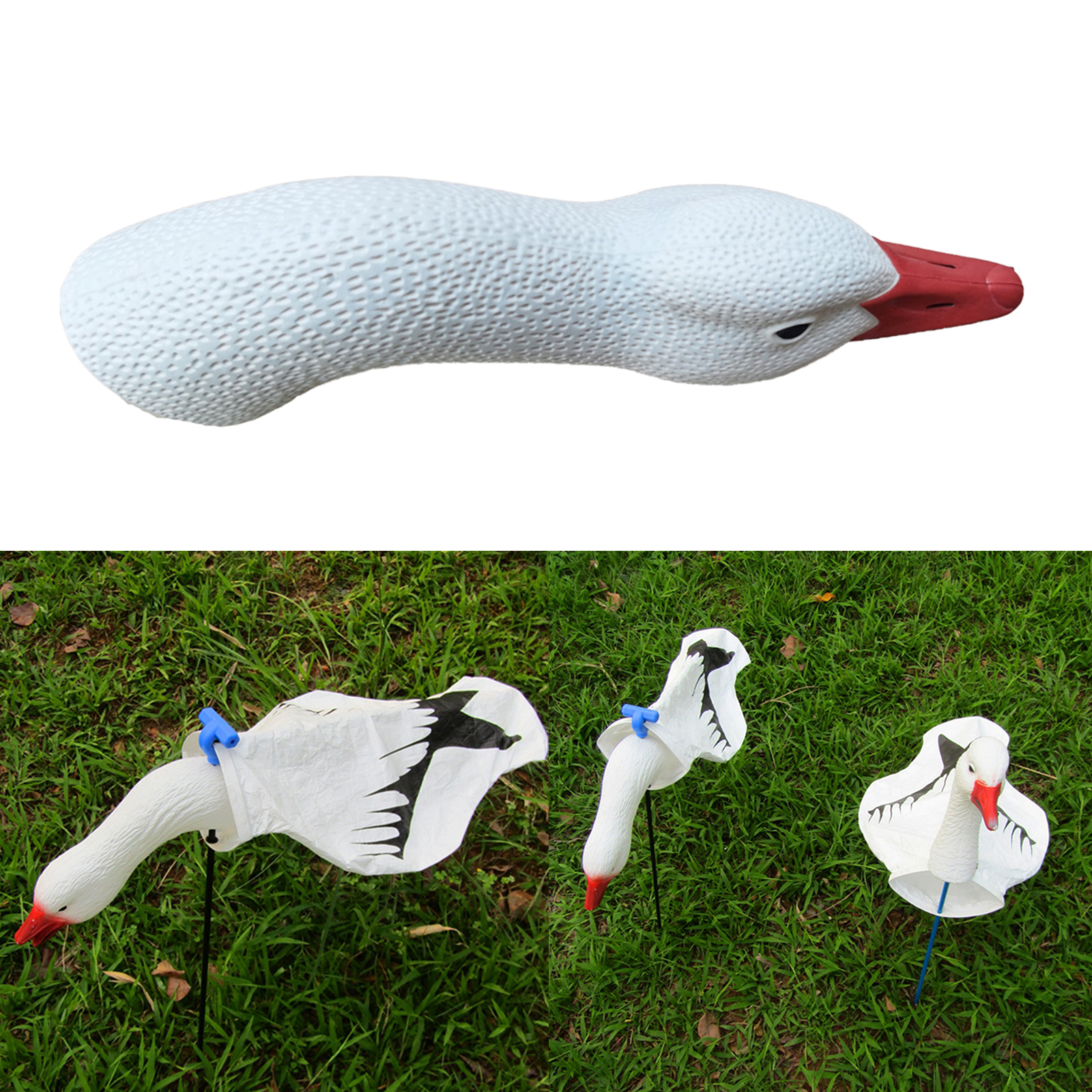 Outdoors Hunting Gear White Goose Decoys Garden Decoration, Easy to Use for Hunting