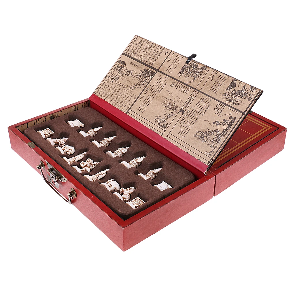 Finest Vintage Chess Wooden Chess Board Chinese Traditional Game XiangQi Collectible Craft Gift for Friends Kids Family