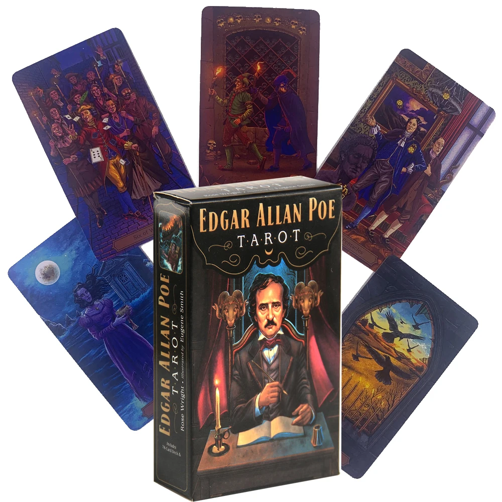 Edgar Allan Poe Tarot Oracle Deck Tarot Cards High Quality Card for Divination Witch Stuff Psychic Board Game Miniatures