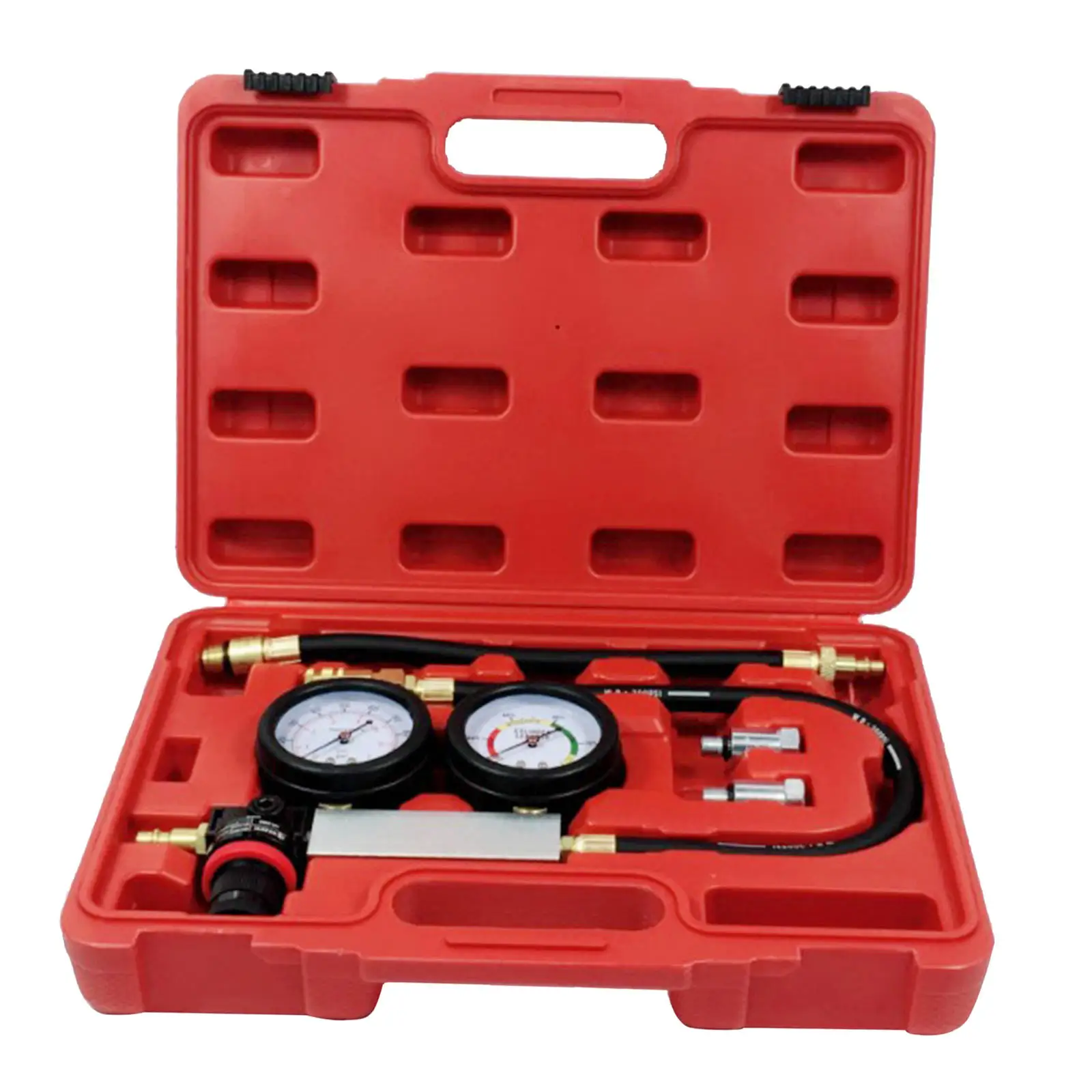 Vehicles Petrol Engine Cylinder Leak Down Tester Gauges 0-100PSI Compression Leakage Detector Kits + Case Diagnostics Tool