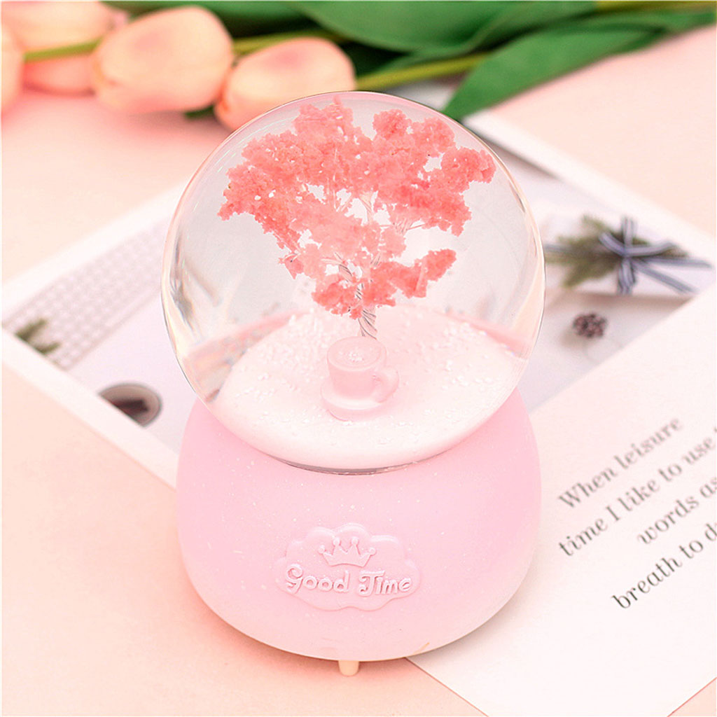 Snowflake Crystal Ball Music Box Decoration Tree Home Decoration Music Box Children Student Birthday Gift Snow Ornaments