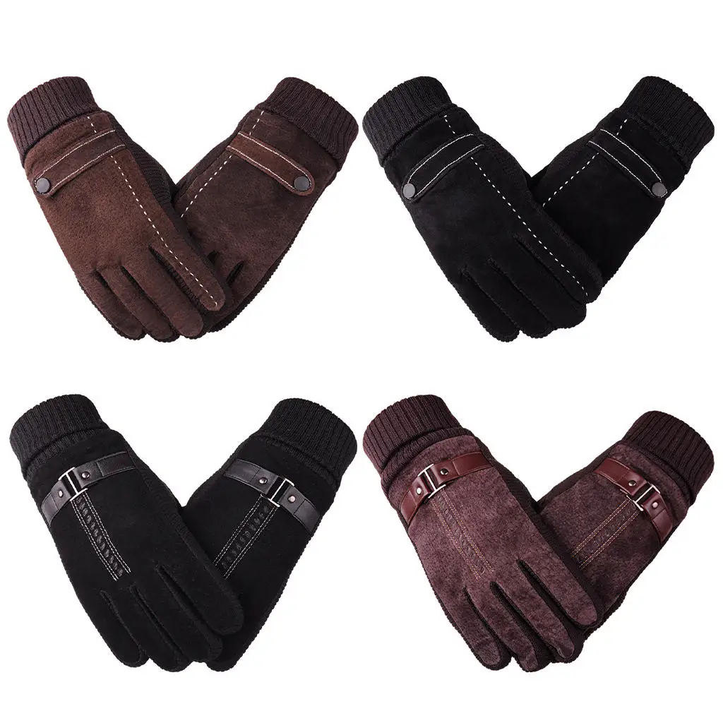 Winter Men Gloves Touch Cold Waterproof Windproof Thick Gloves Outdoor Sports Warm Thermal Fleece Running Ski