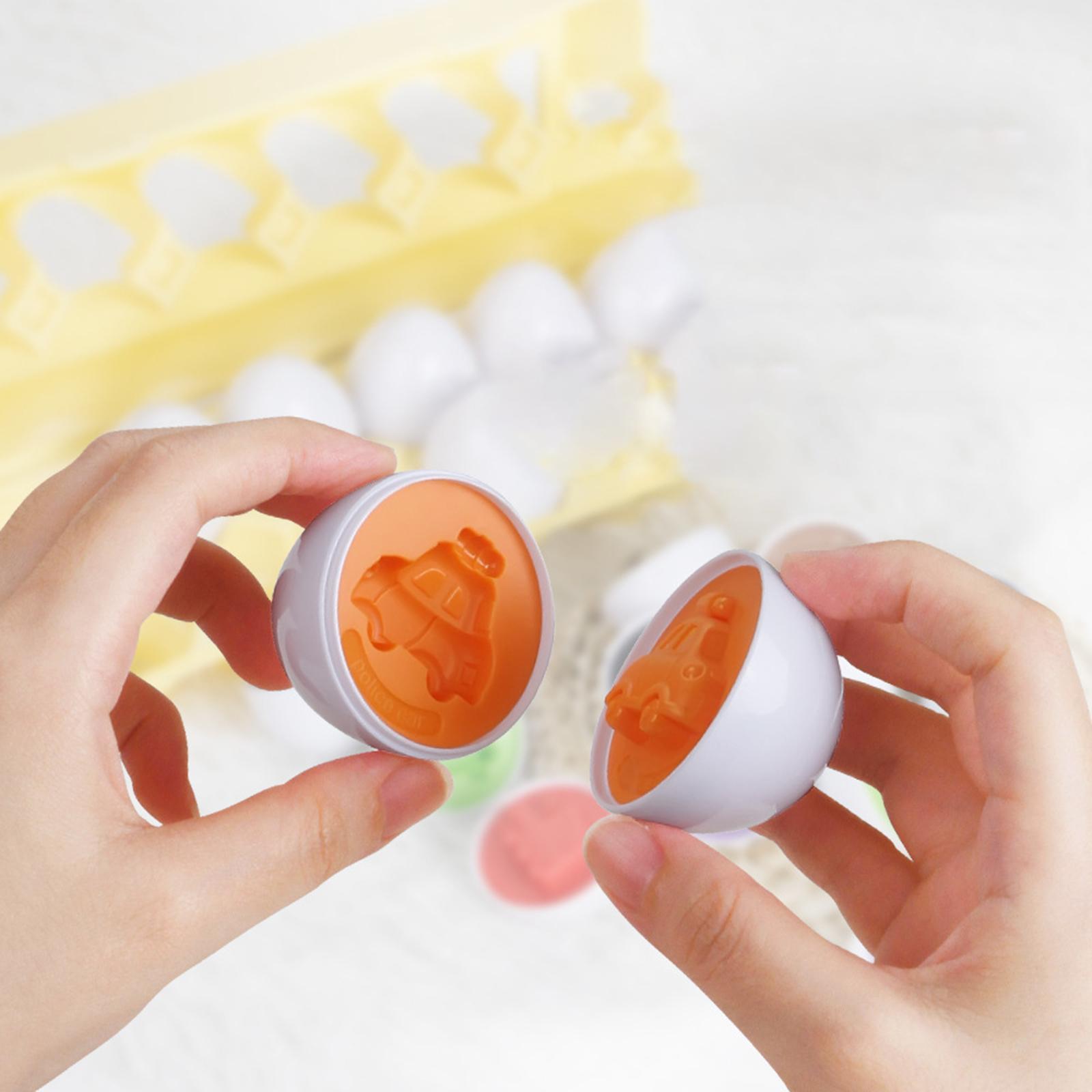 12Pcs Matching Egg Play Set Puzzle Toys Training Toy Fine Motor Skill Toy for Kids Toddler