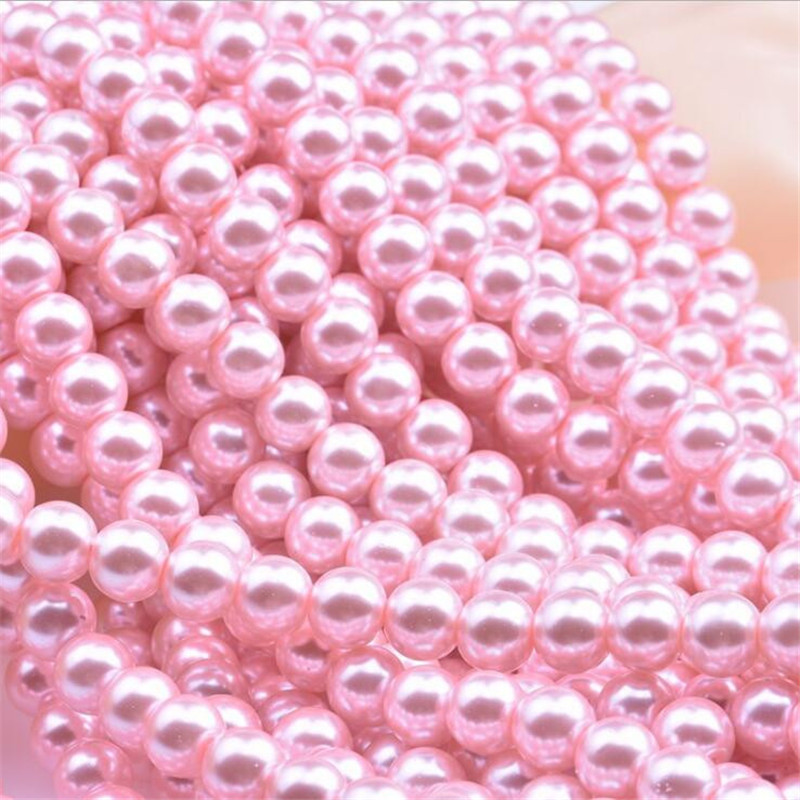 Wholesale OlingArt 4 6 8 10 12 14mm round Red multicolor Glass imitation pearl DIY Earrings Bracelet necklace jewelry making