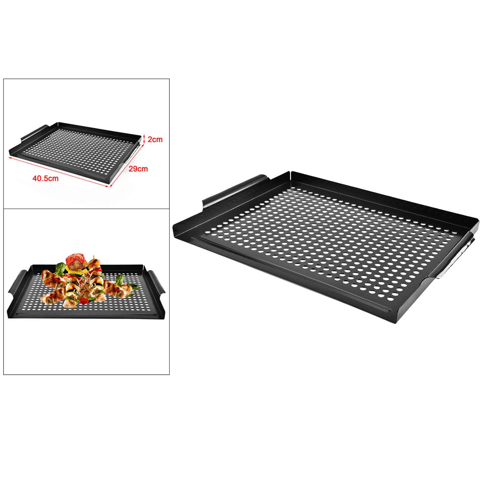 Large Baking Tray Oil Non-stick Baking Dish Seafood Bread Drip Oil Hole Bakeware BBQ Rectangle Kitchen Accessories