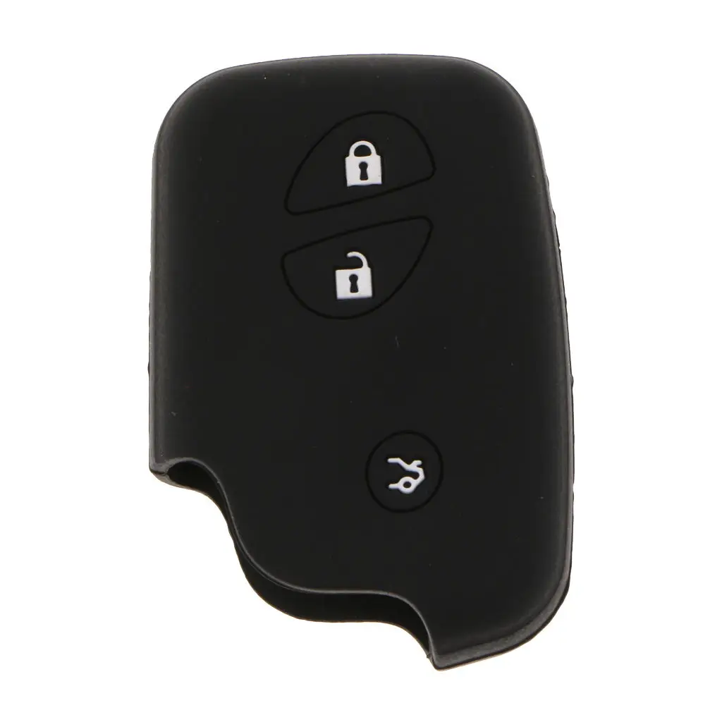 Black 4 Button Remote Key Fob Cover Jacket Silicone Holder Protector For Lexus