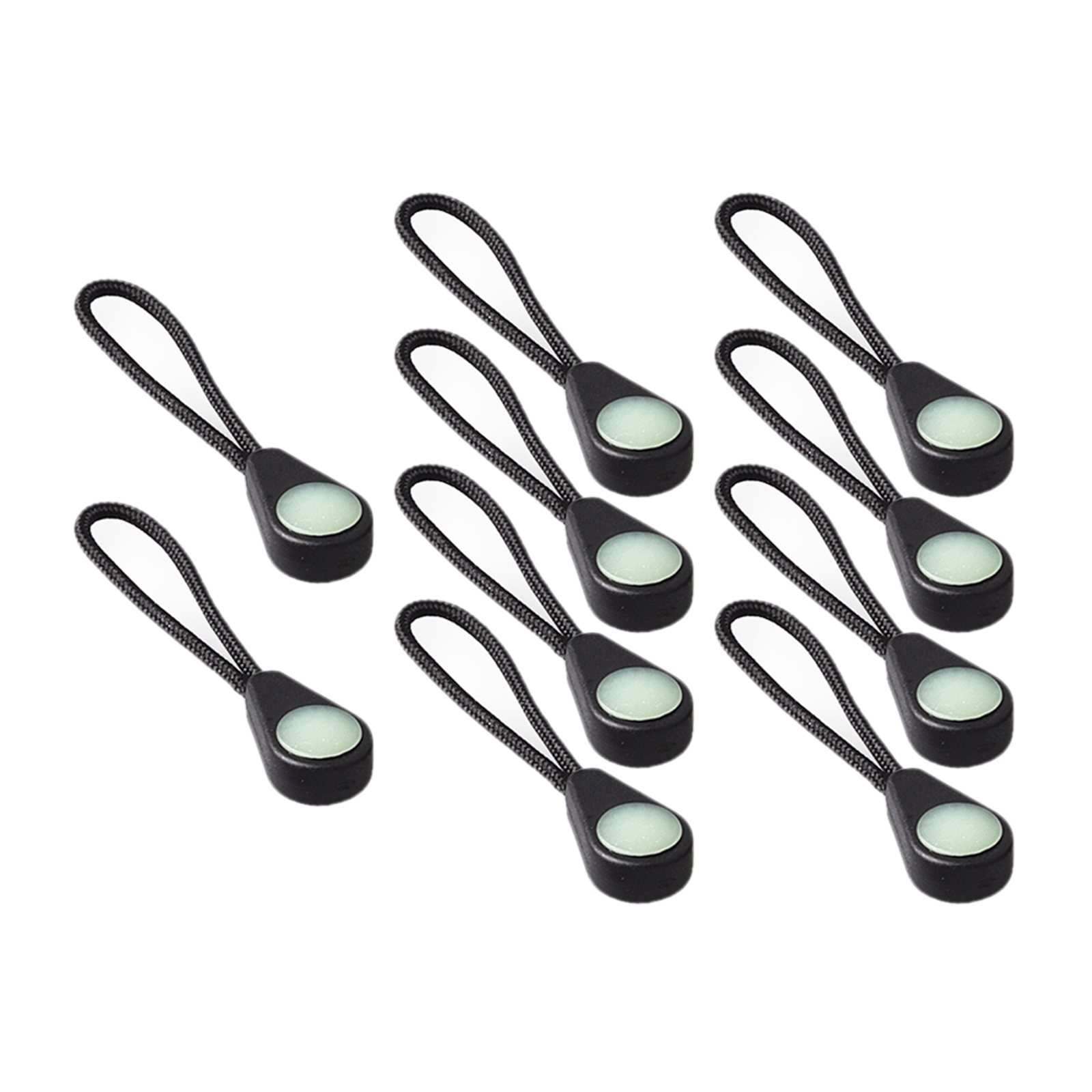 10Pack Luminous Zipper Puller Cord Zipper Tags Extension Zip for Luggage