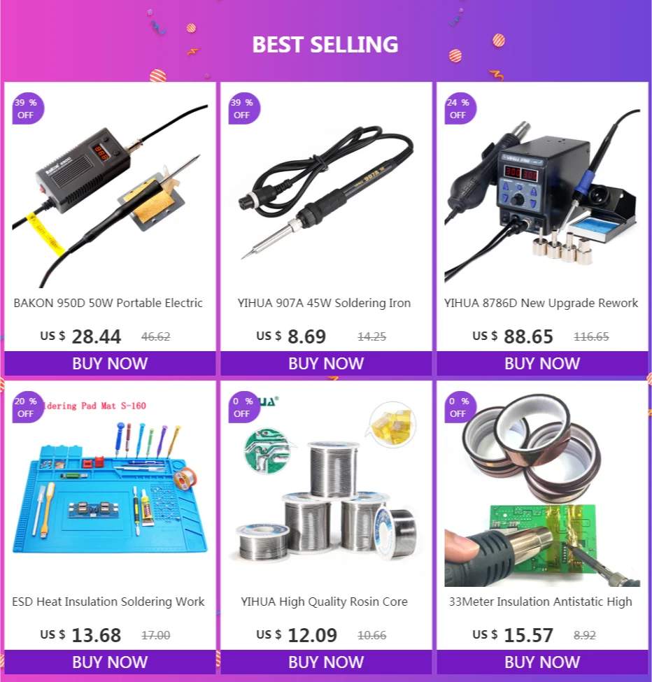 best soldering iron for electronics BAKON 950D 75W Portable Soldering Iron Station Upgrade T13 Tip Temperature Adjustable Digital Display Repair Electric Tools hot air rework station