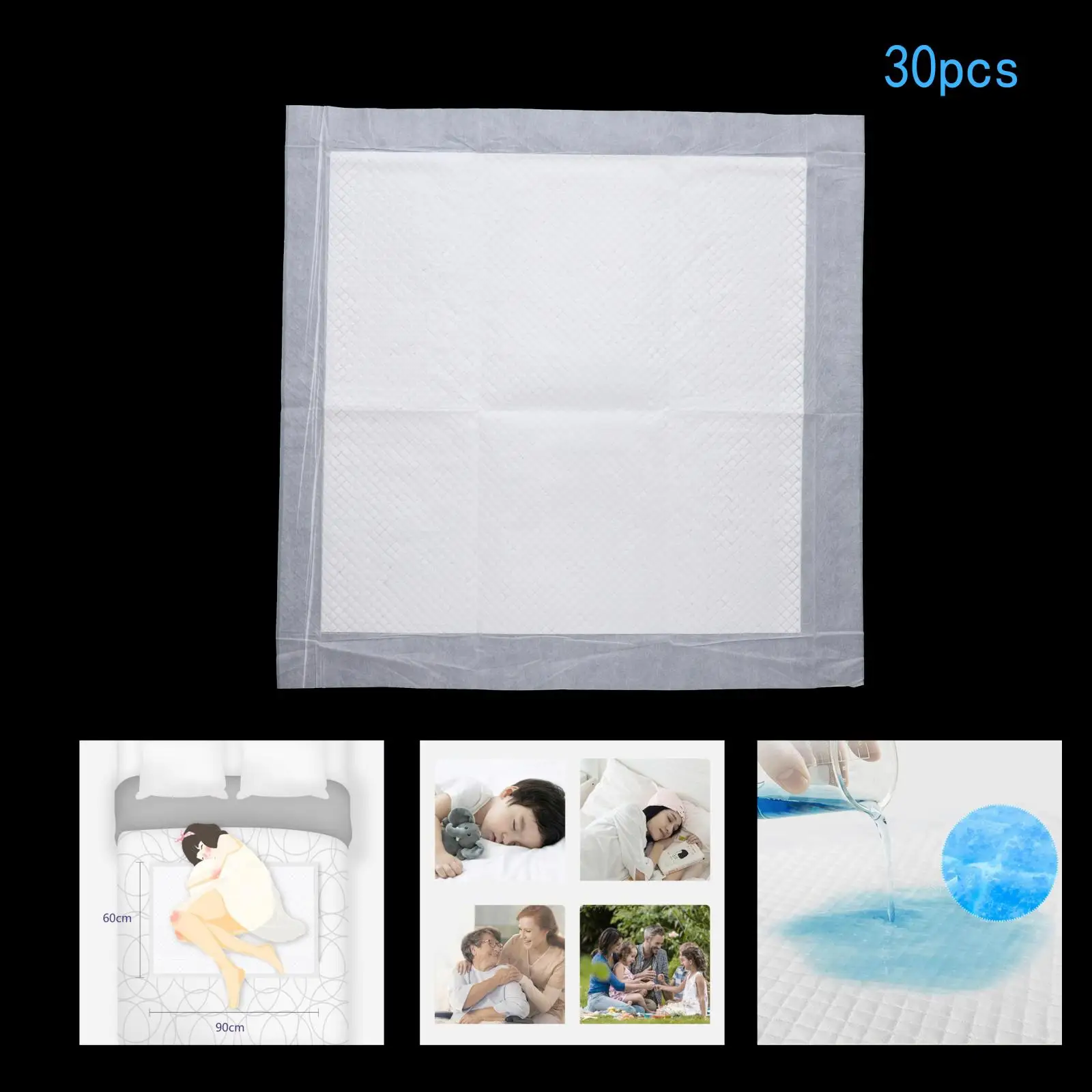 Pack of 30 Absorbent Disposable Incontinence Bed Pads Protection Sheets Baby Changing Mat Covers