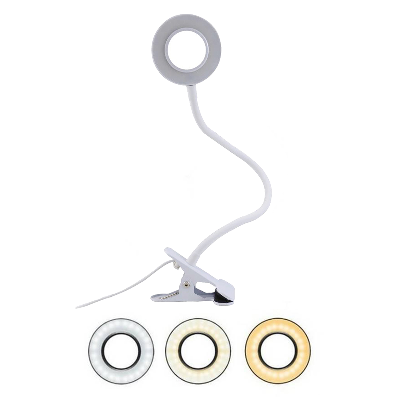 12W Clip On Light, LED Clip On Lamp, USB Reading Book Light, Bed Lamp, Desk Lamps