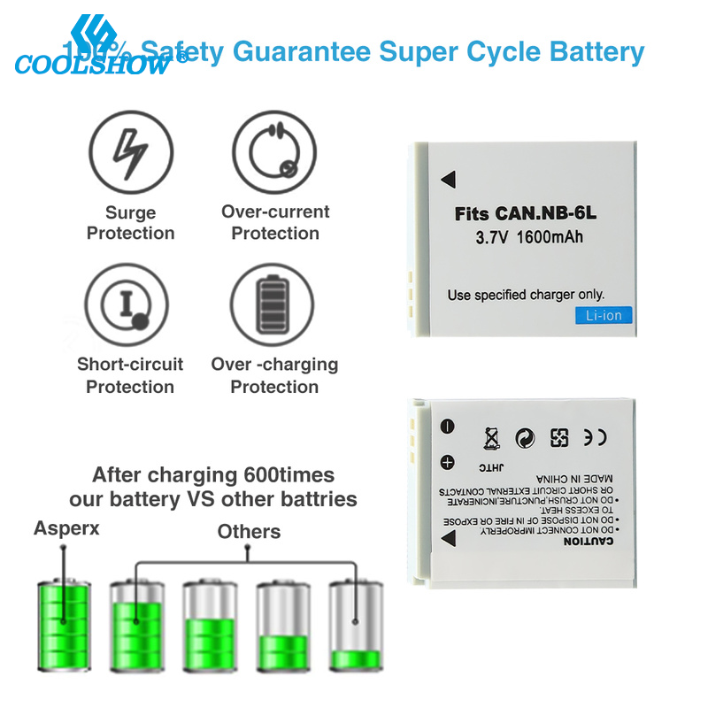 Title 3, NB 6L NB-6L Battery Charger for Canon Power-sho...