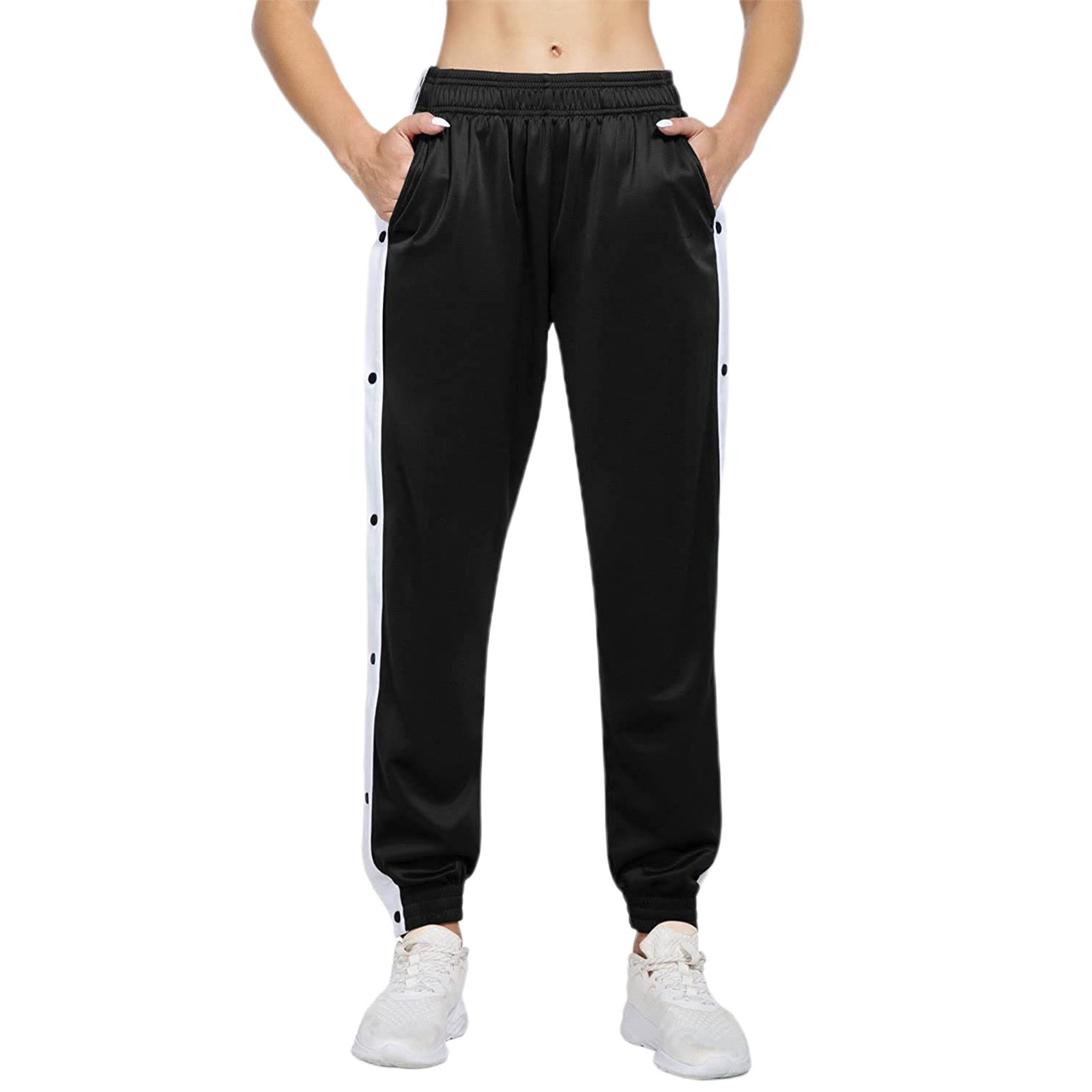 cintura elástica joggers calças correndo fitness ativo workout calças com bolsos