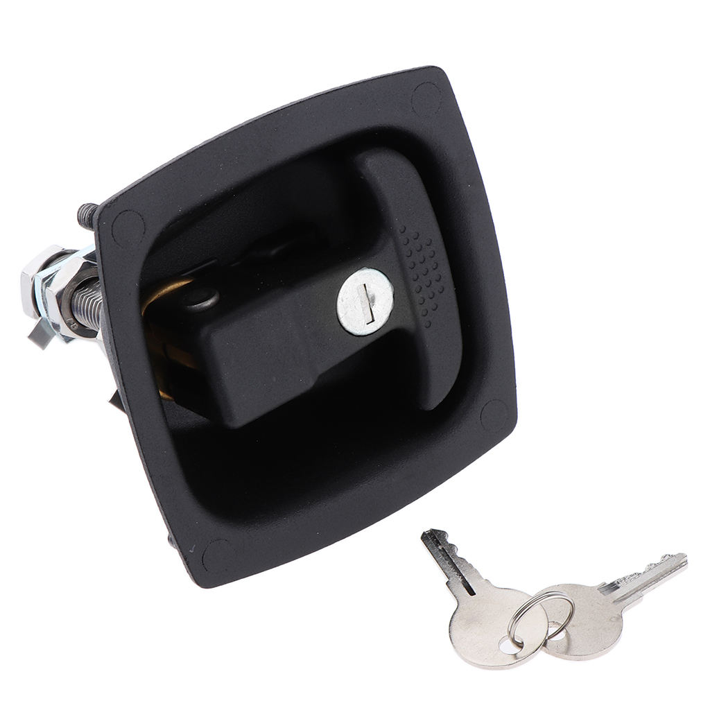 Black T Handle Heavy Duty Door Lock Latch for Boat Trailer Horse Box Cabinet