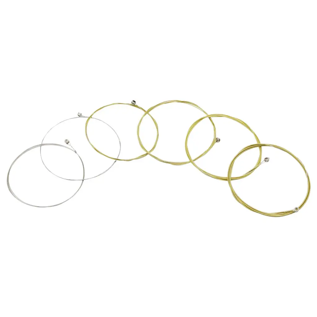 6pcs Acoustic Folk Guitar Strings, Steel Core and Copper Alloy Wound, Replacement Parts for Guitar