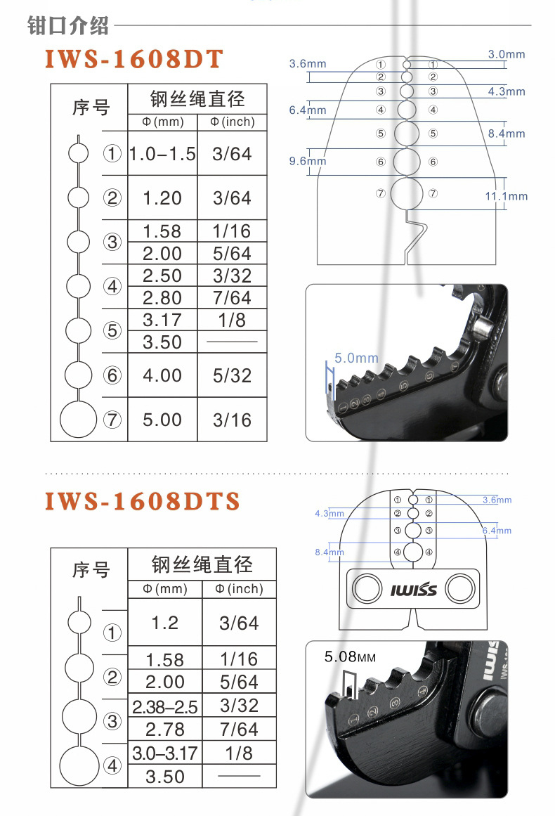 friso para 1.5-5mm toda a virola fio corda crimper