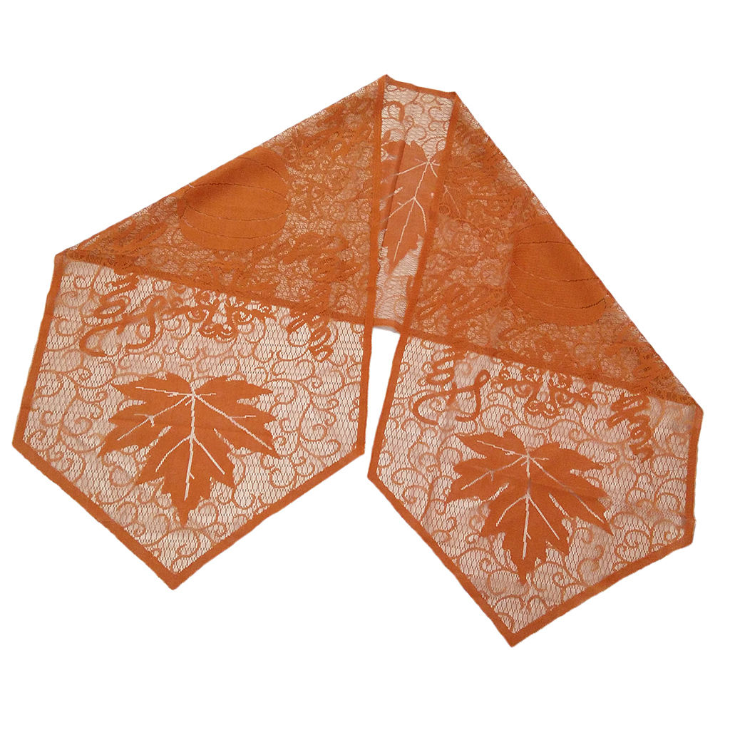 20 x 80 inch Lace Table Runner Tablecloth Fall Autumn Thanksgiving Day Party Venue Decor