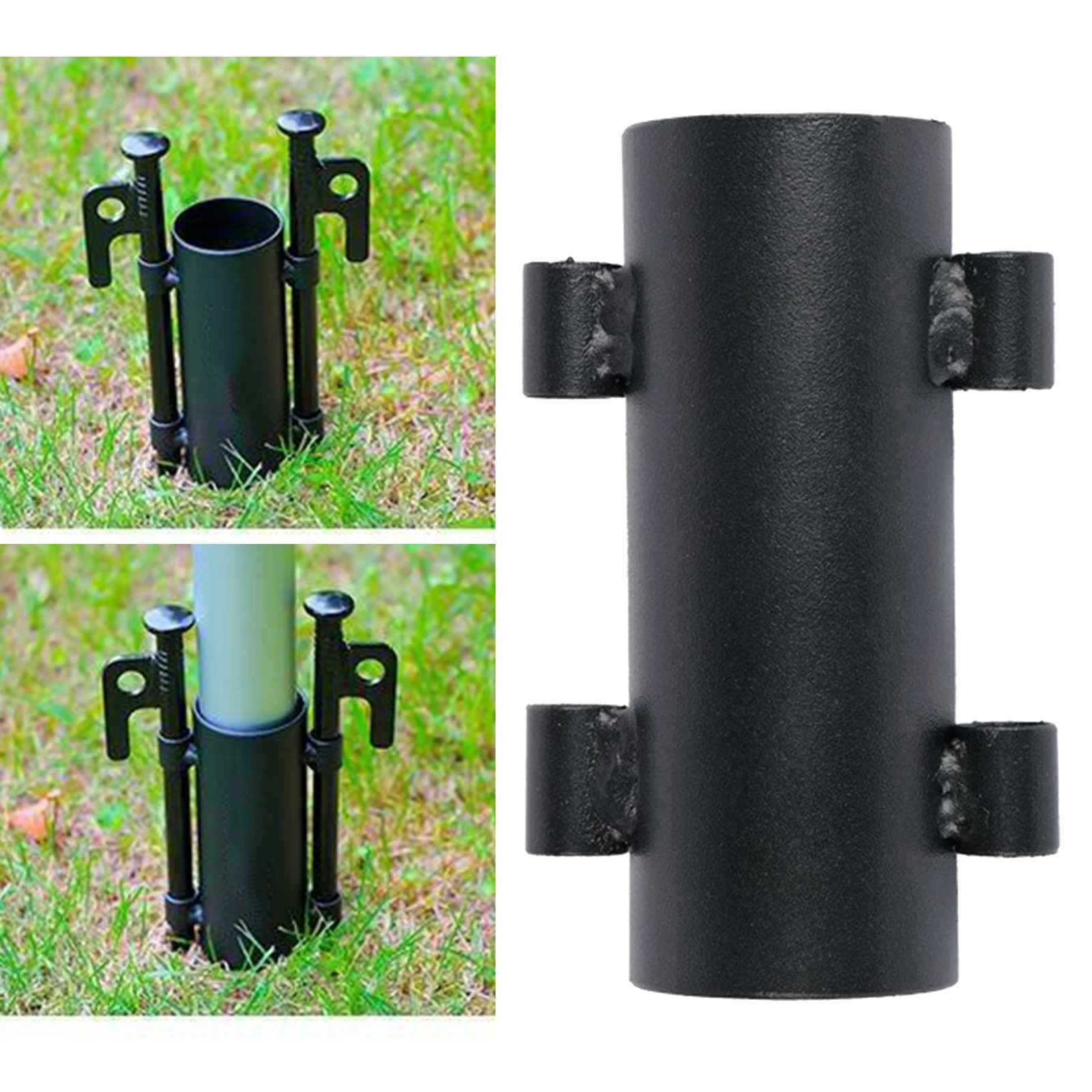 Solid Tent Tarp Rod Holder Outdoor Awning Pole Fixed Bracket Pipe Camping Accessories Ground Spikes Peg Stand Holder Tube