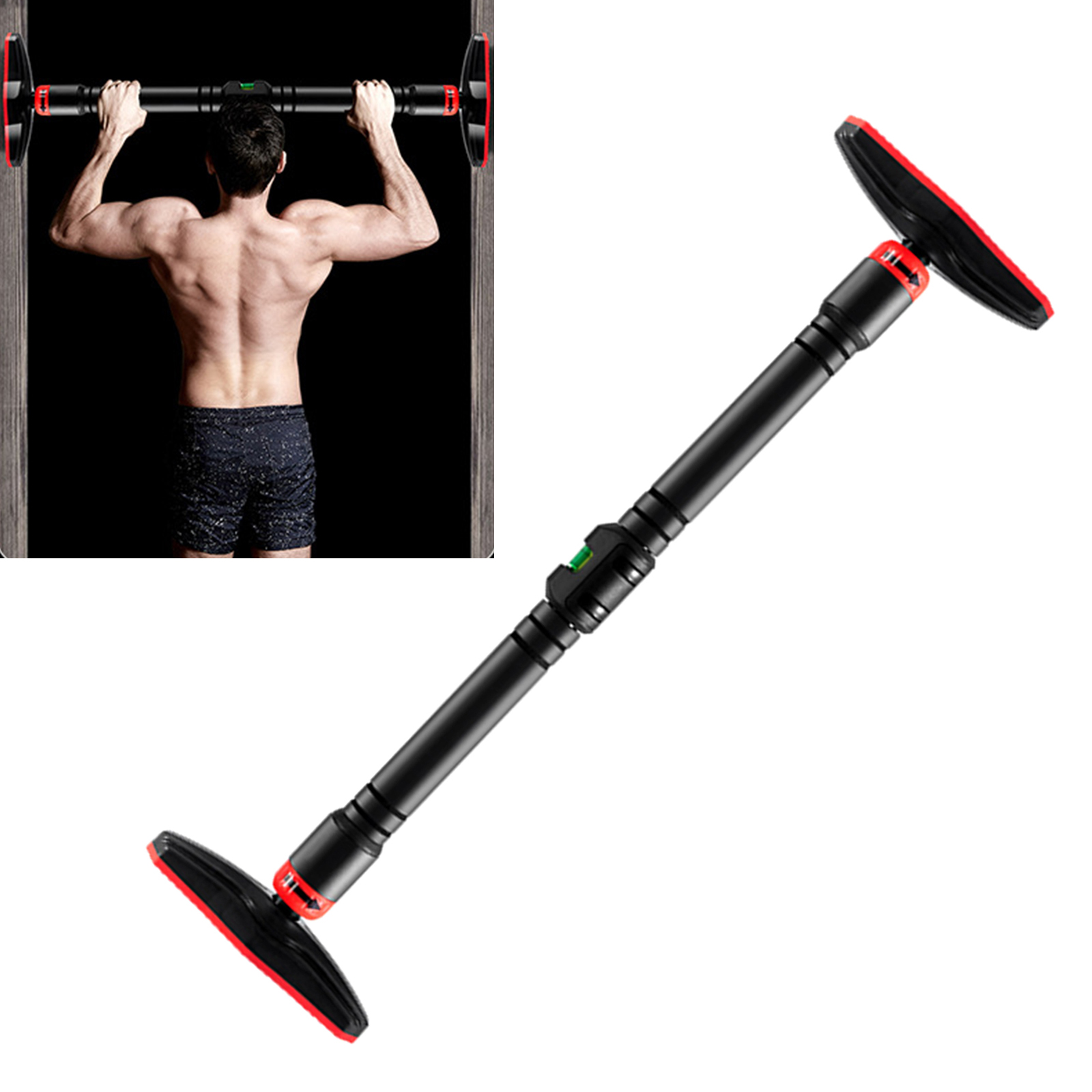 Portable Pull Up Bar for Doorway, Telescopic Chin Up Bar Adjustable Dip Bars for Home Gym Exercise Fitness Up to 440 LBS
