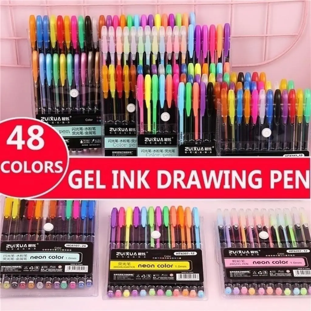 48pcs/set Assorted Highlighter Premium Arts Reading Drawing Writing Pen