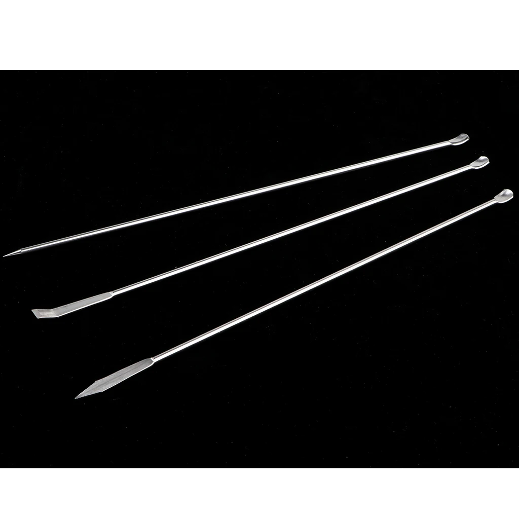 3 Pieces Stainless Steel Micro Medicine Spoon Set Micro Sampling Scoop