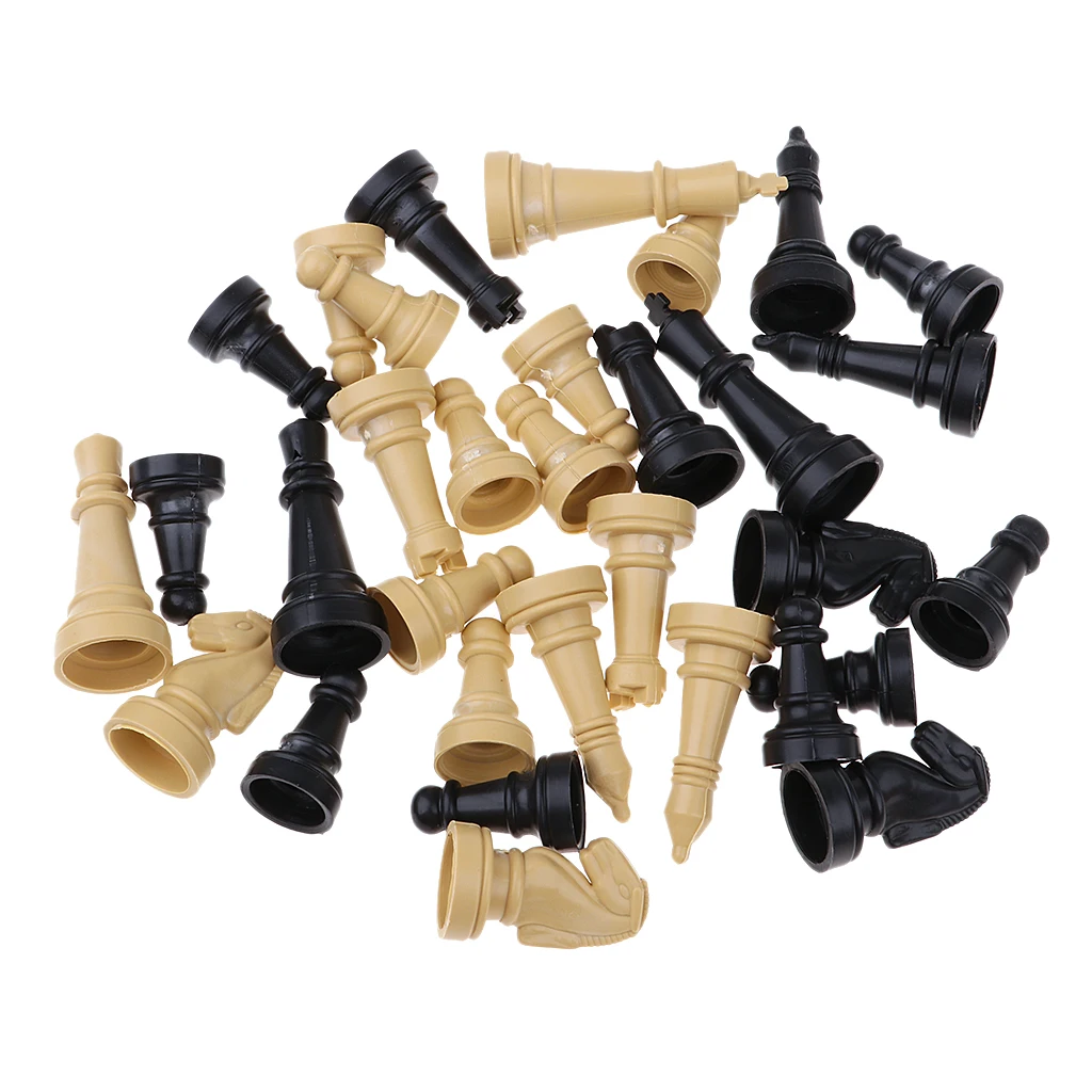 32/Set Tradtional Plastic Tournament Chess Accessories Pieces Chessmen Set