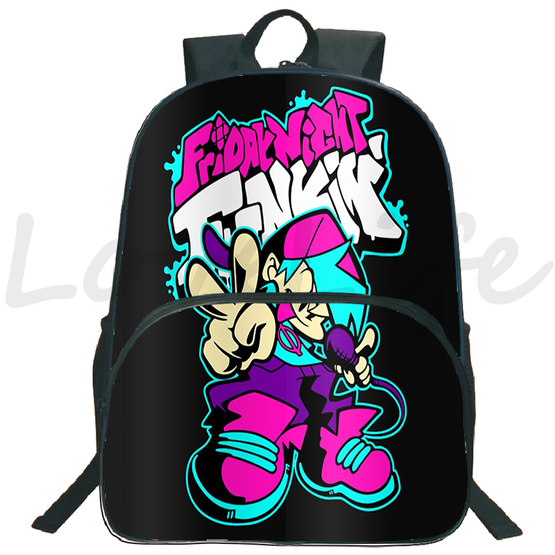 noite de funkin mochila crianças zíper mochila menino menina bagpack estudantes adolescentes fnf jogo sacos de escola saco de viagem