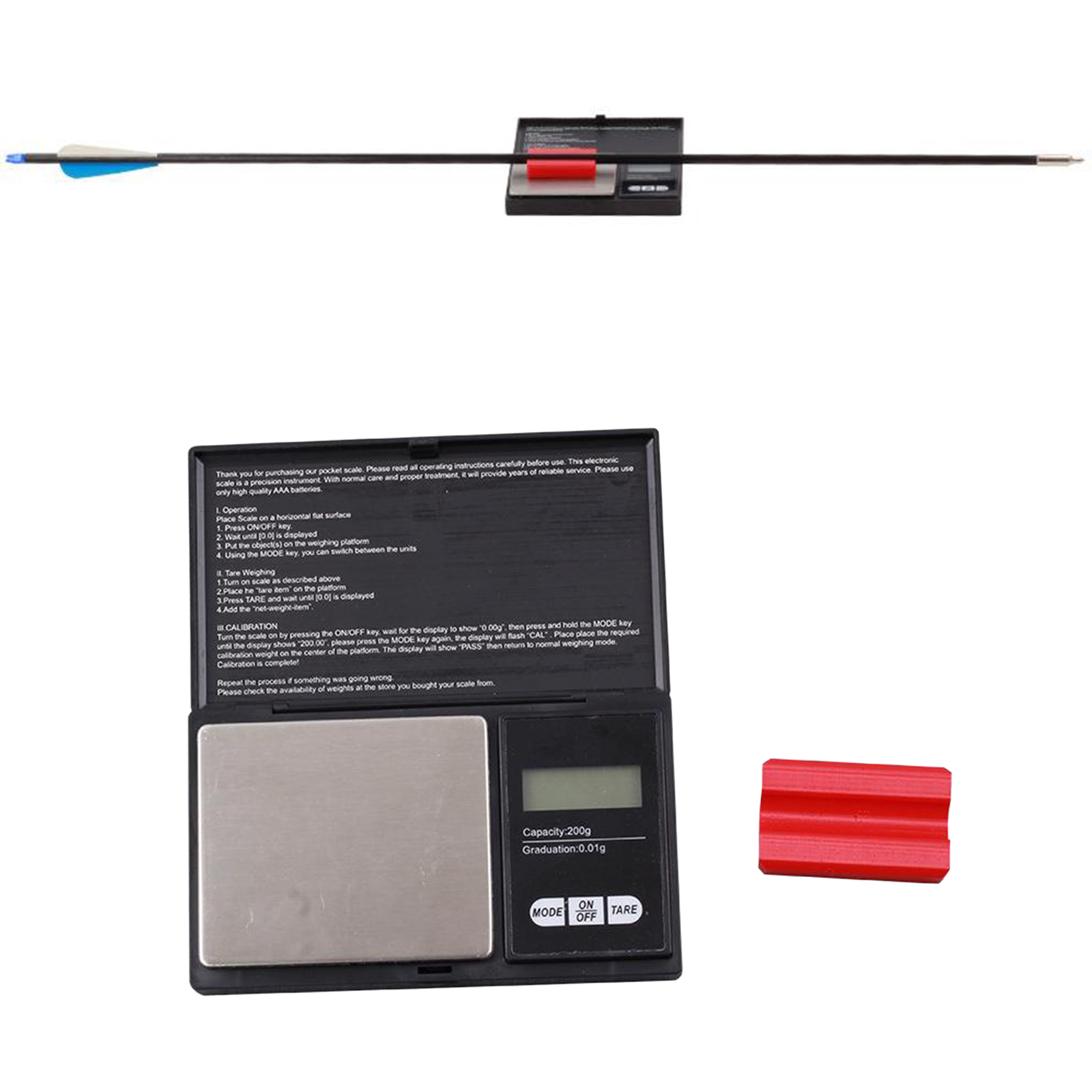 Archery Draw Weight Scale Grain/Gram Scales , Portable Pocket Electronic Arrow Scale Digital Grain Arrow Squaring Device Accs