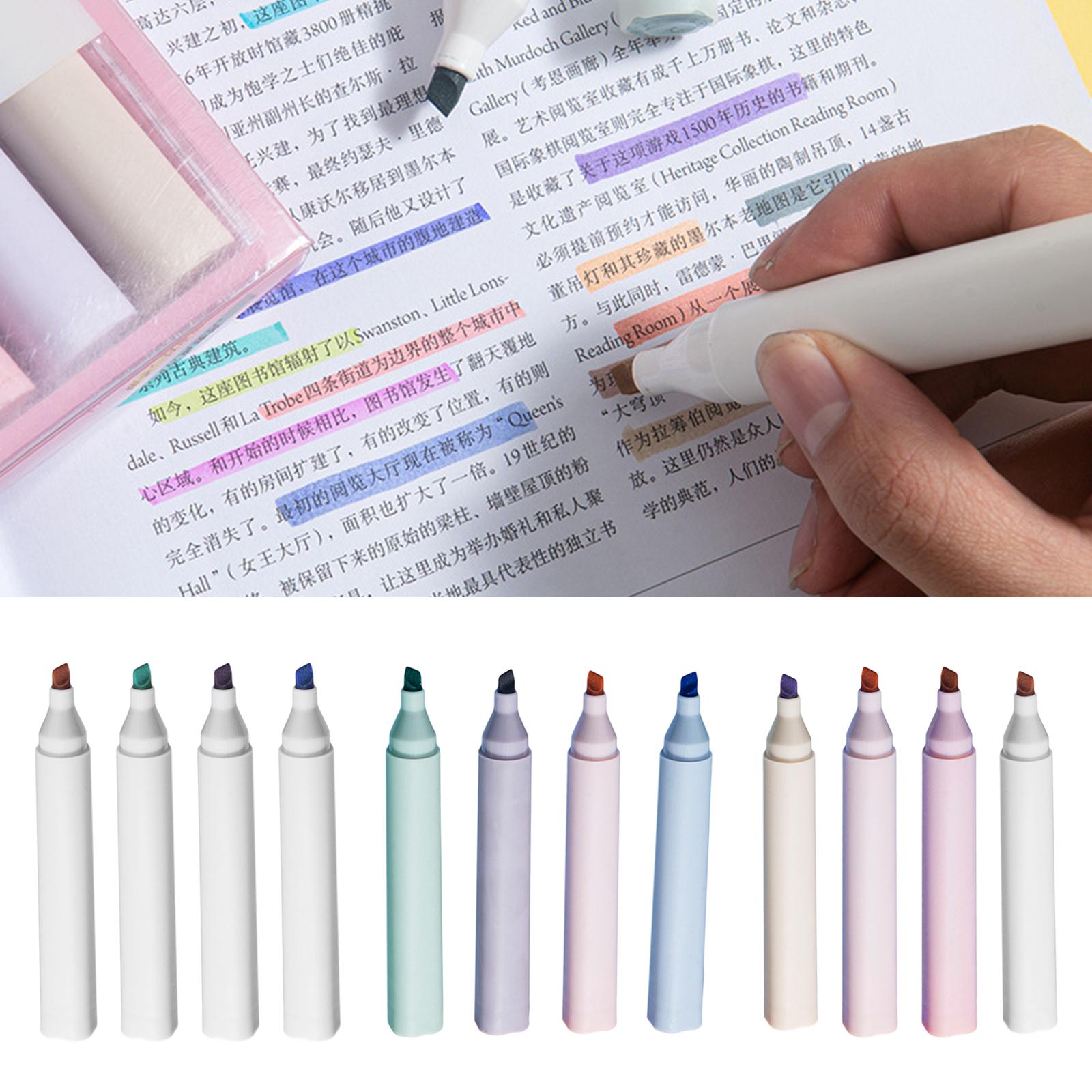 4x Highlighters, Large Ink Reservoir Study Supplies 4 Colors Marker for Mark Key Points Taking Notes Office School Art Painting