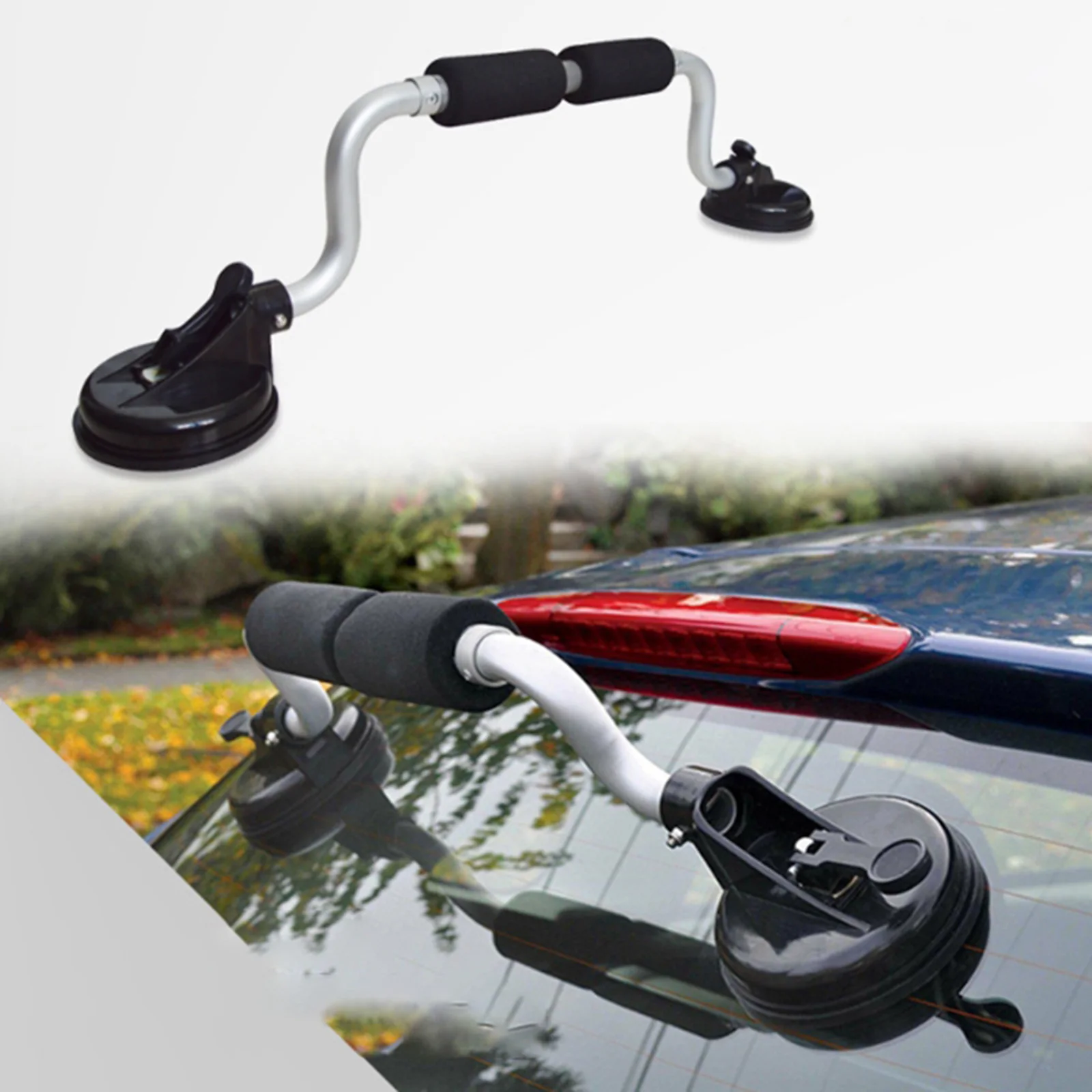 Aluminum Kayak Roller Car Top Rack Suction Cup Mounting Holder Heavy Duty